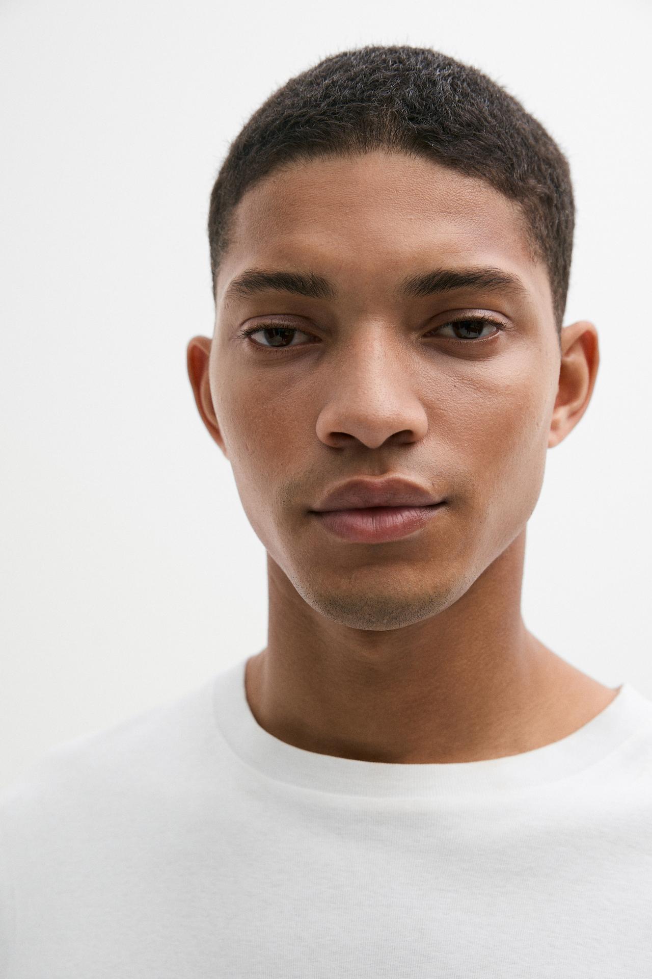 100% mercerised cotton ribbed T-shirt — WHITE