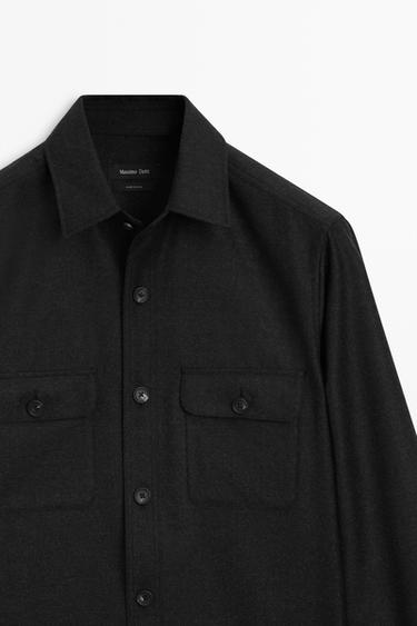 100% wool overshirt with pockets — GREY 4