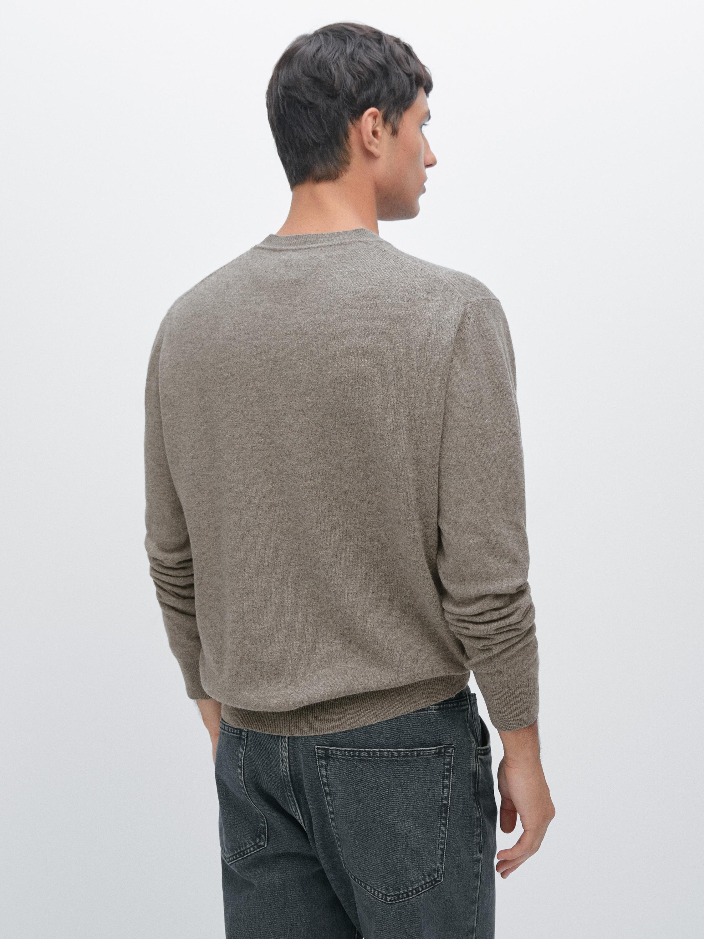 Wool blend crew neck sweater