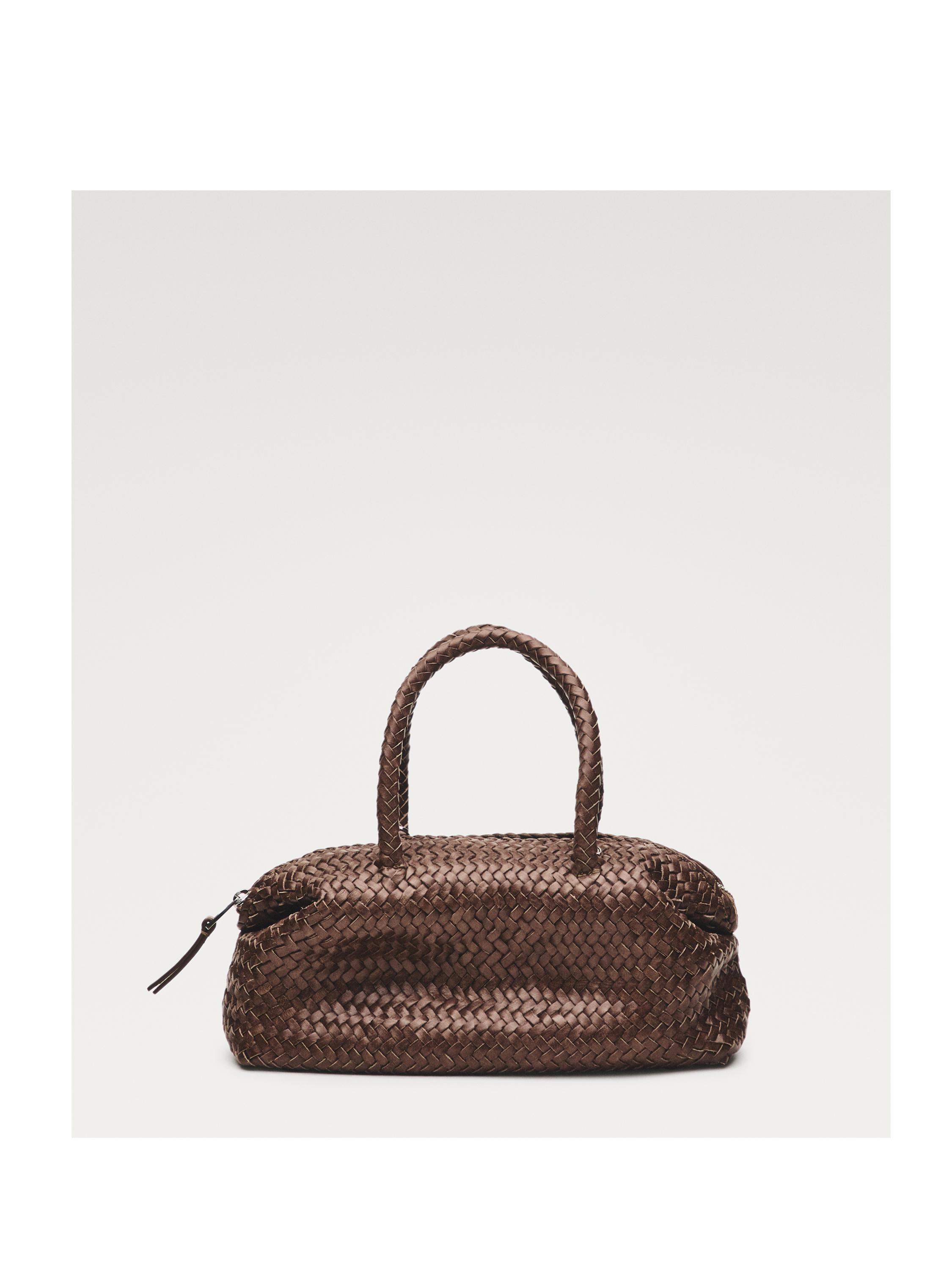 Bolso pequeño satchel trenzado piel napa