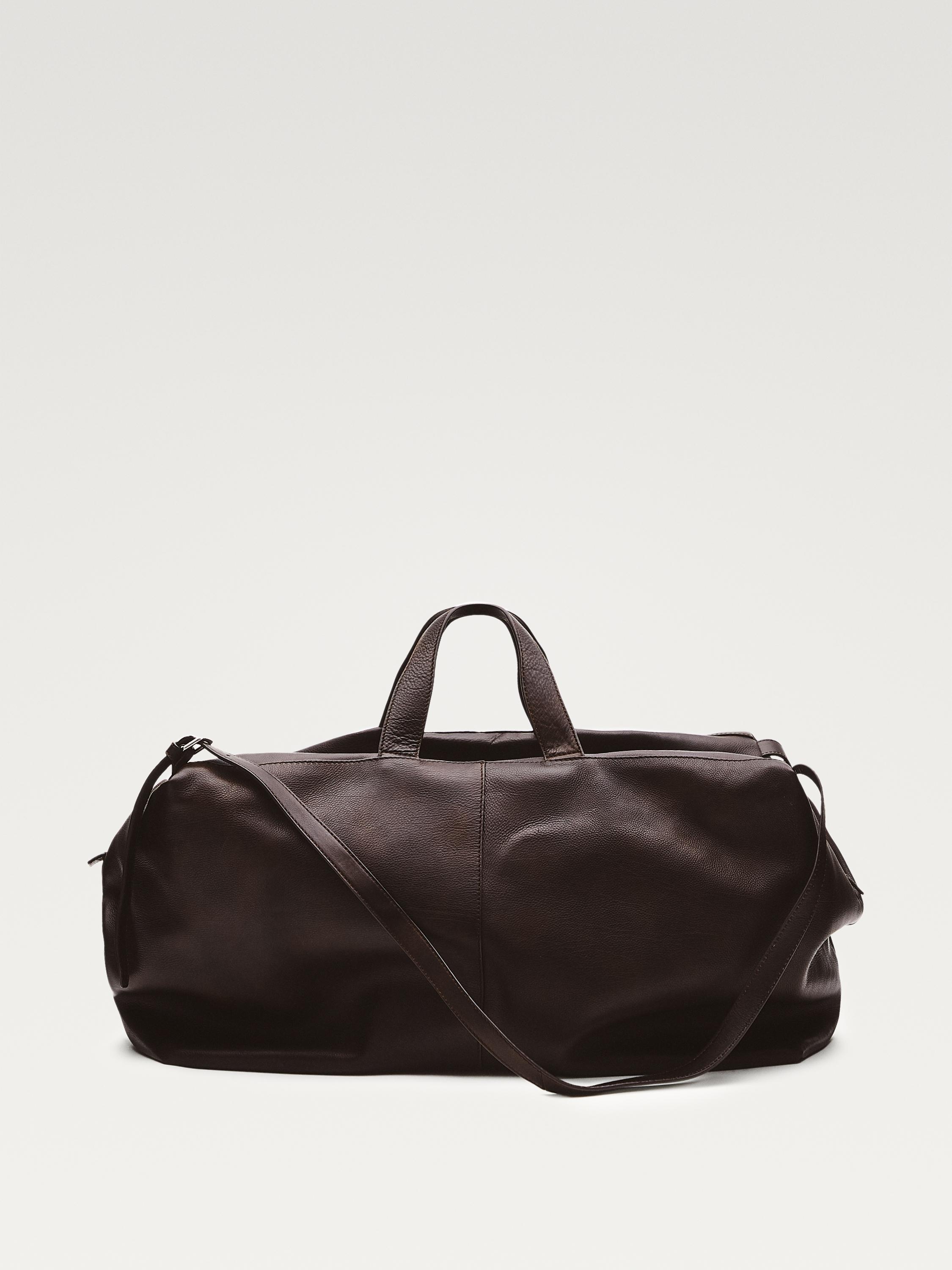 Nappa leather maxi duffle bag — BROWN