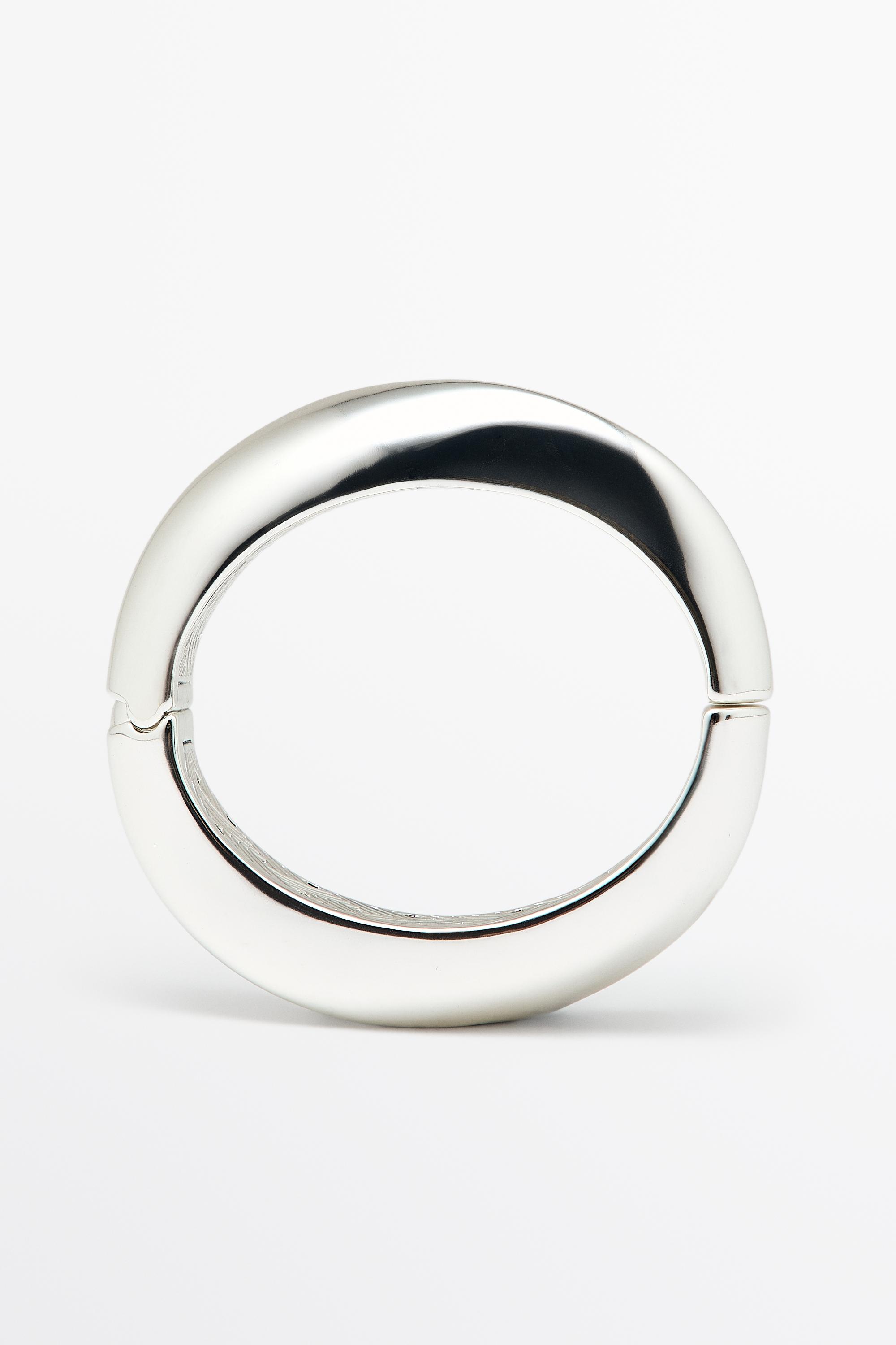 Smooth hinged bracelet — SILVER