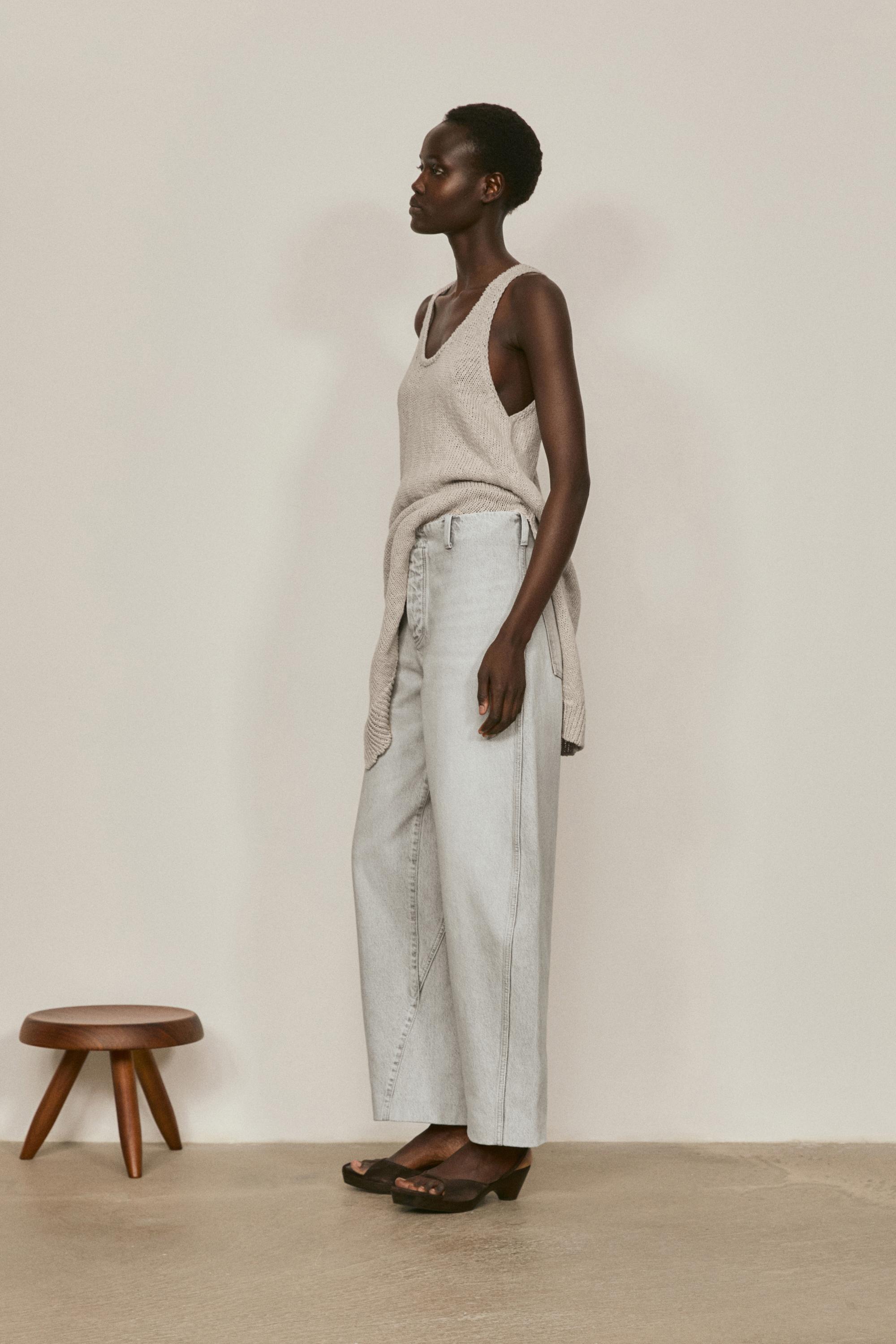Barrel fit jeans with waist detail - LIMITED EDITION — PEARL GREY