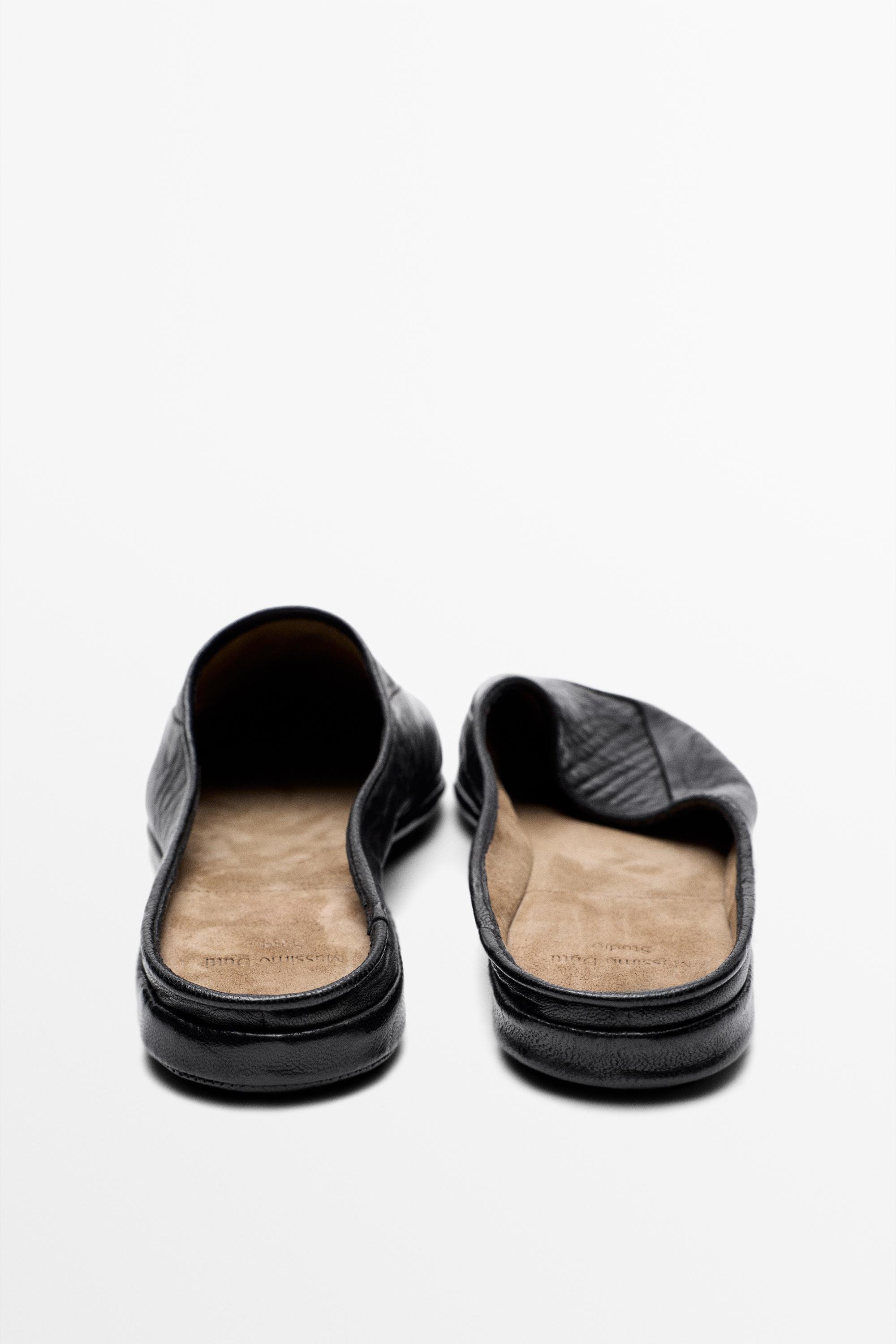 Soft leather mules - STUDIO — BLACK