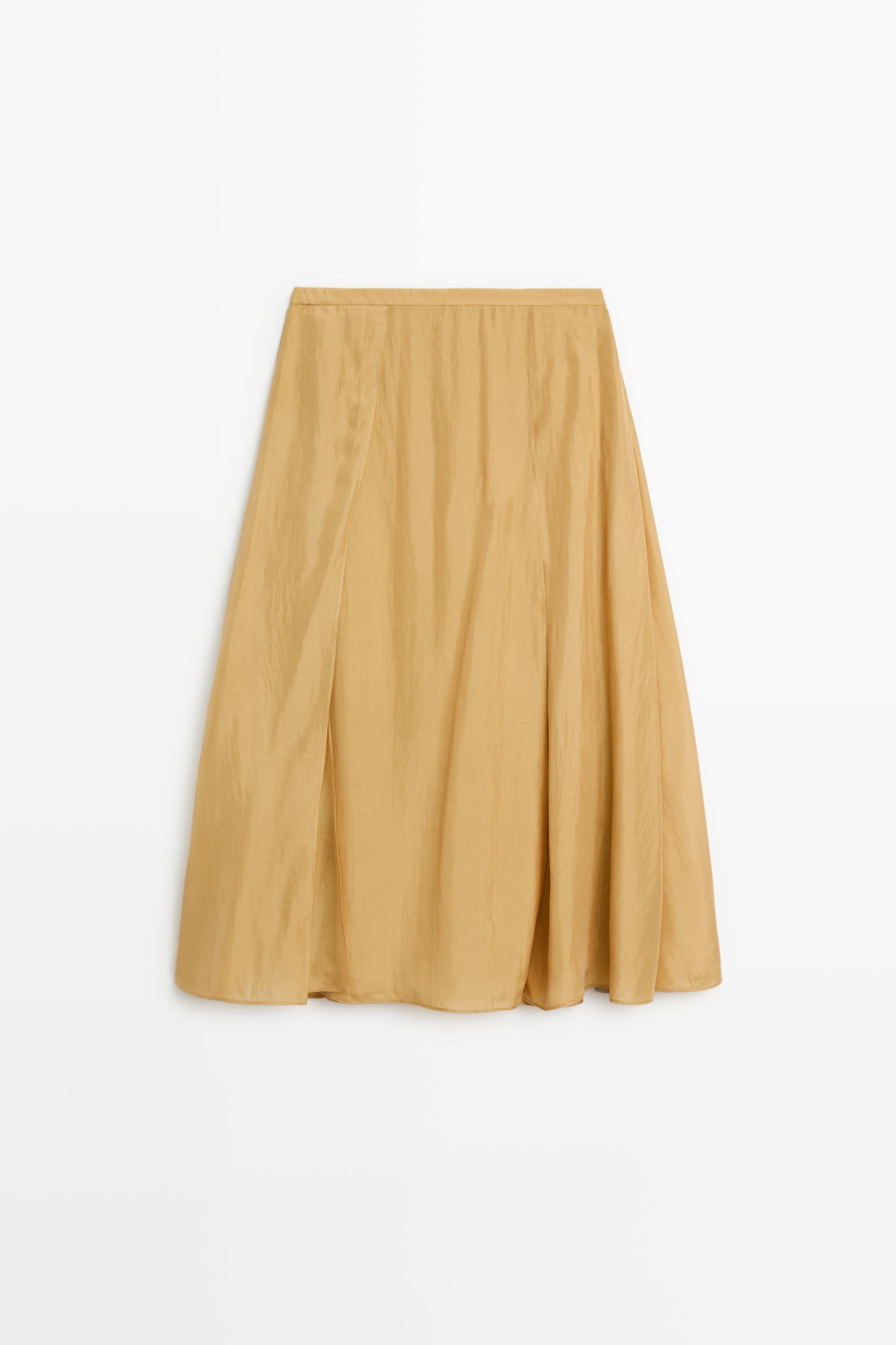 100% silk flowing midi skirt co-ord — YELLOW