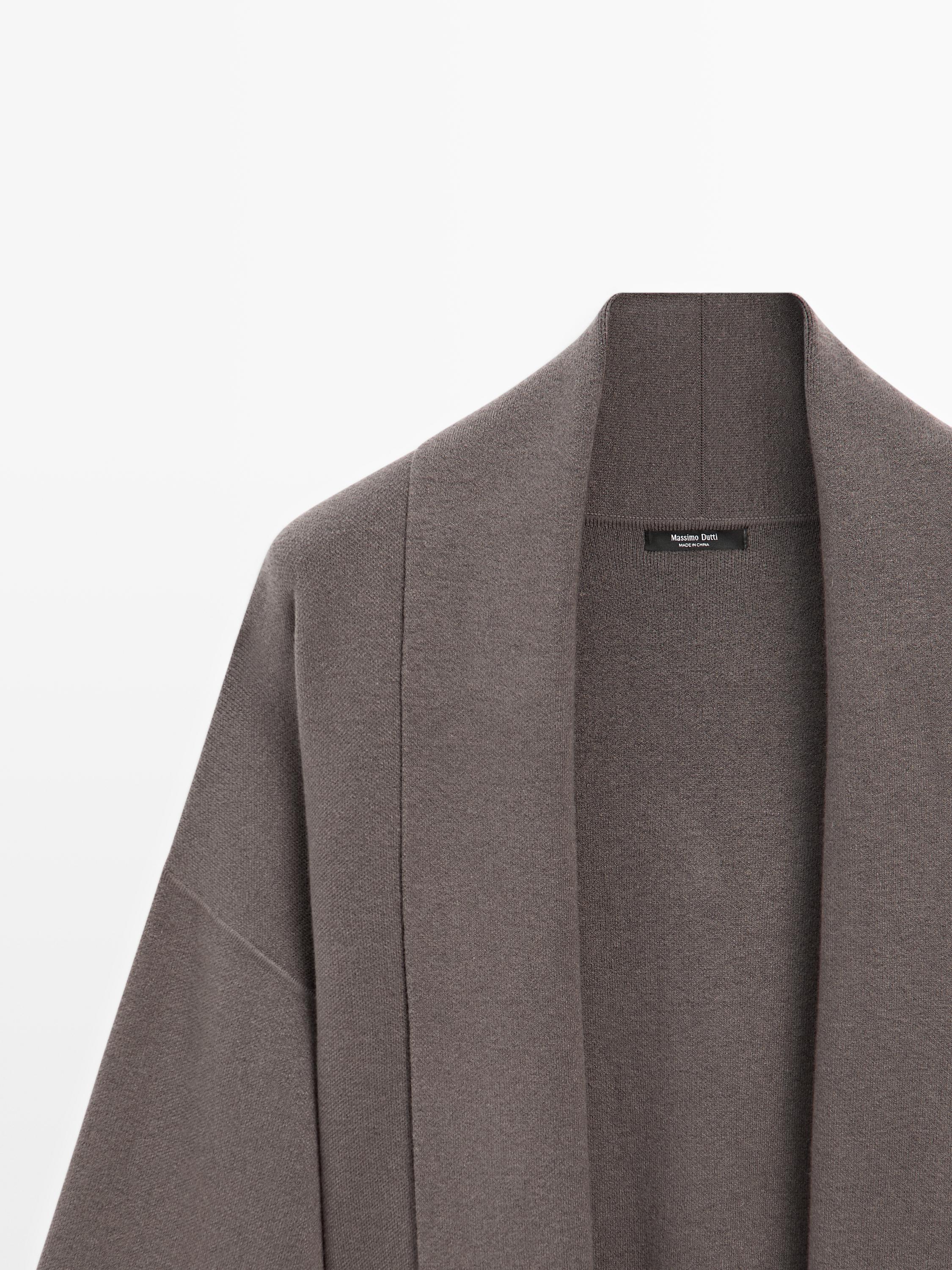 كارديغان محاك طويل بمفصل بربطة