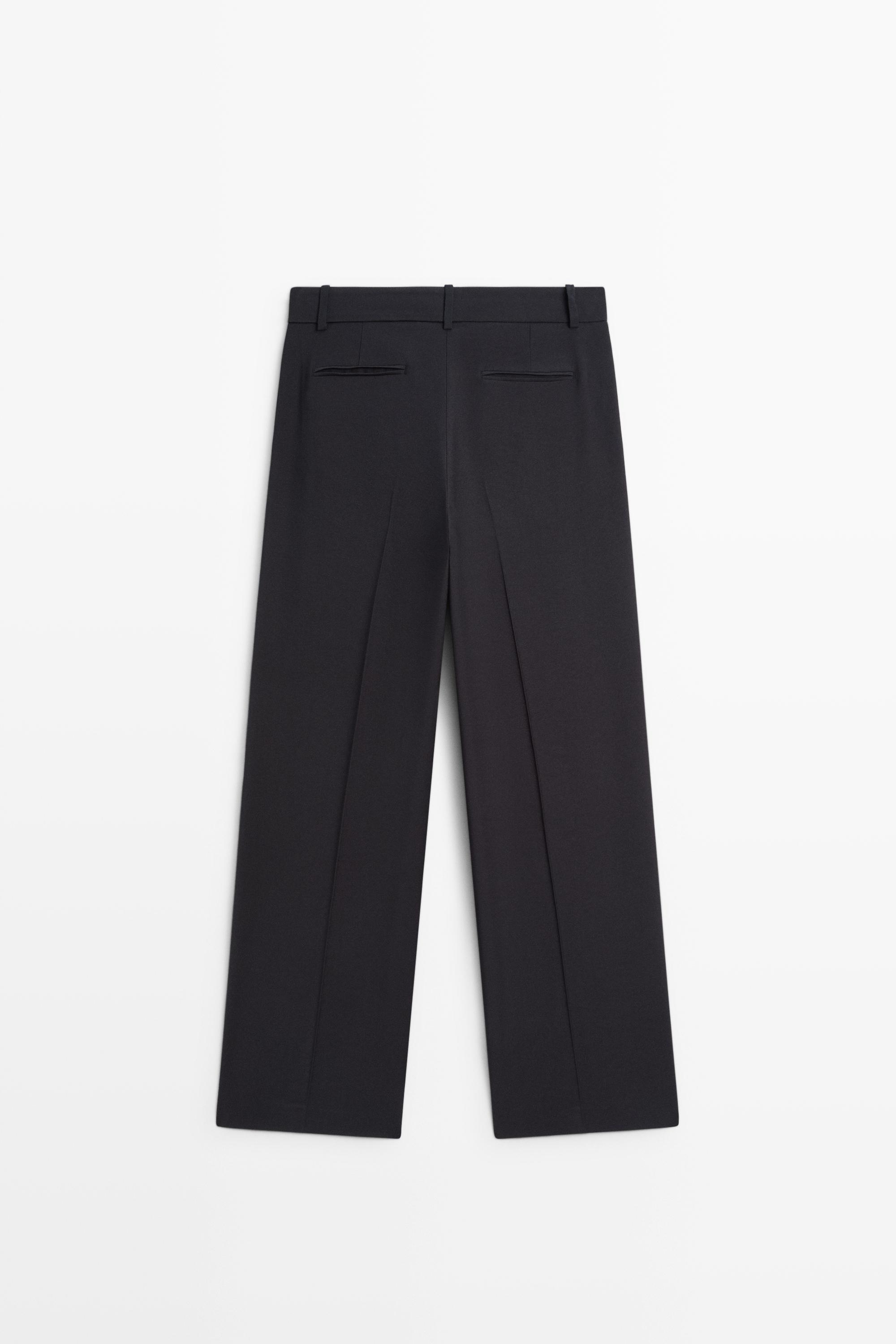 Flowing straight-leg pants — NAVY BLUE