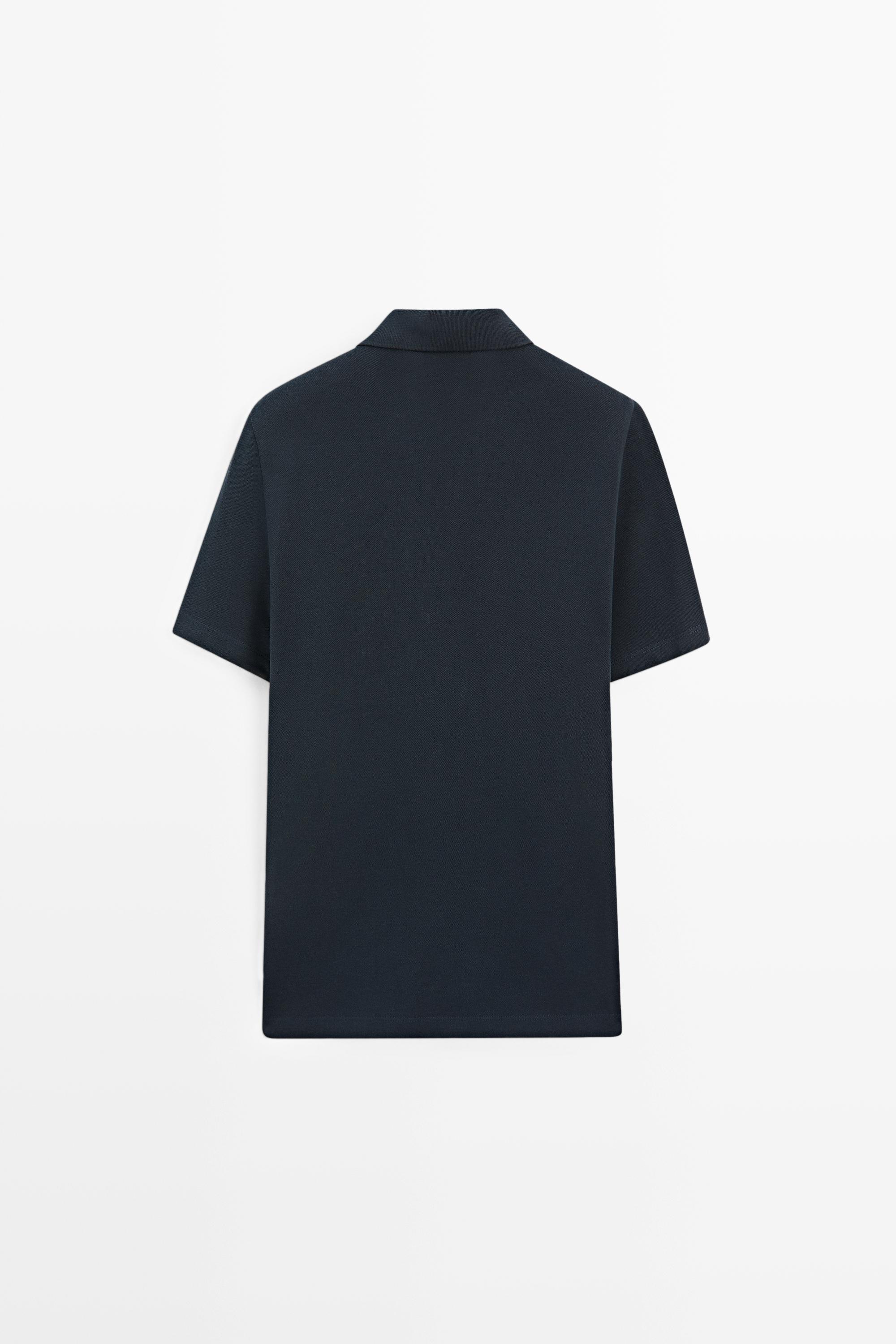 Piqué 100% cotton polo shirt — BLUE