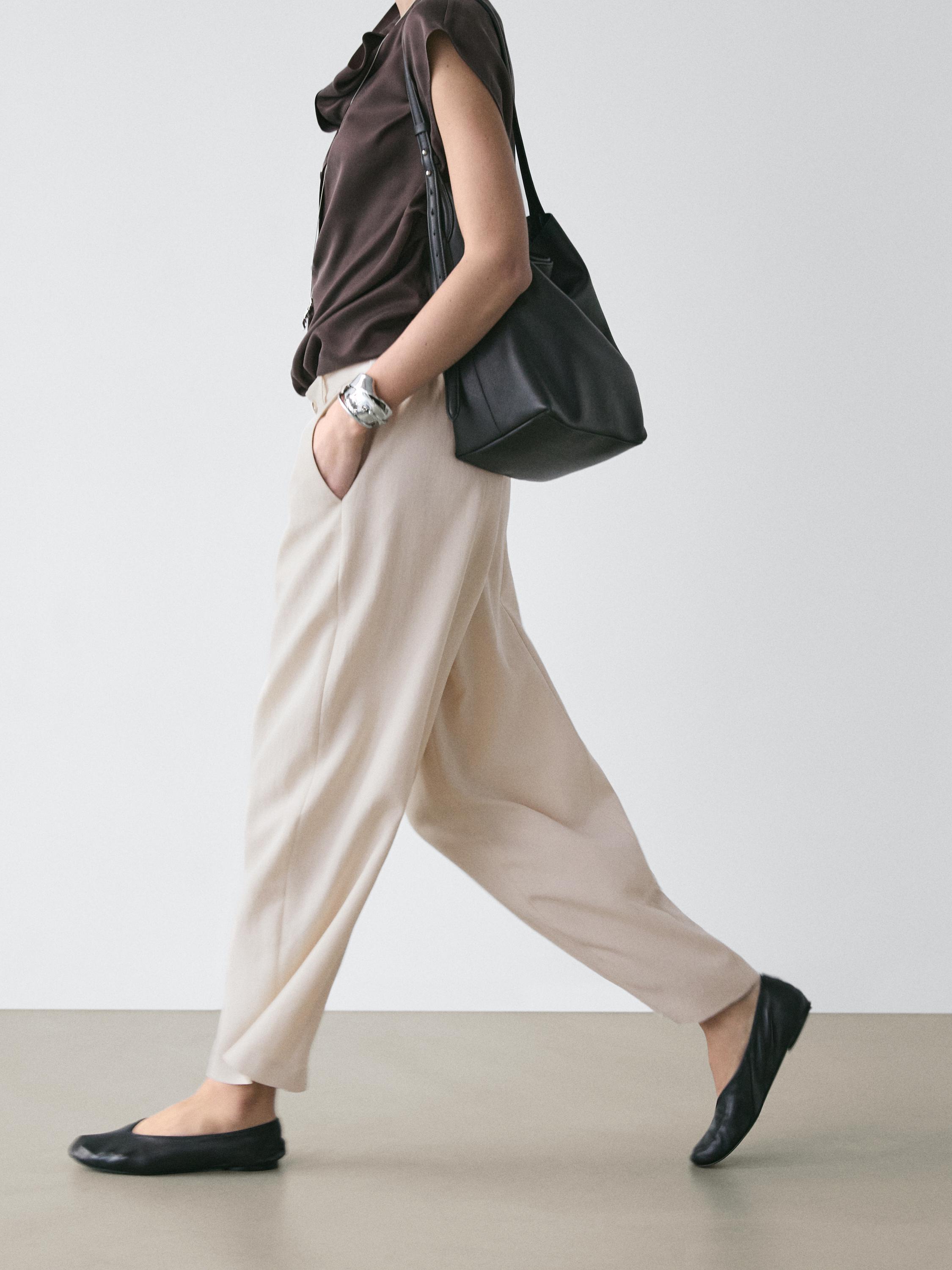 Брюки свободного кроя с эластичным поясом