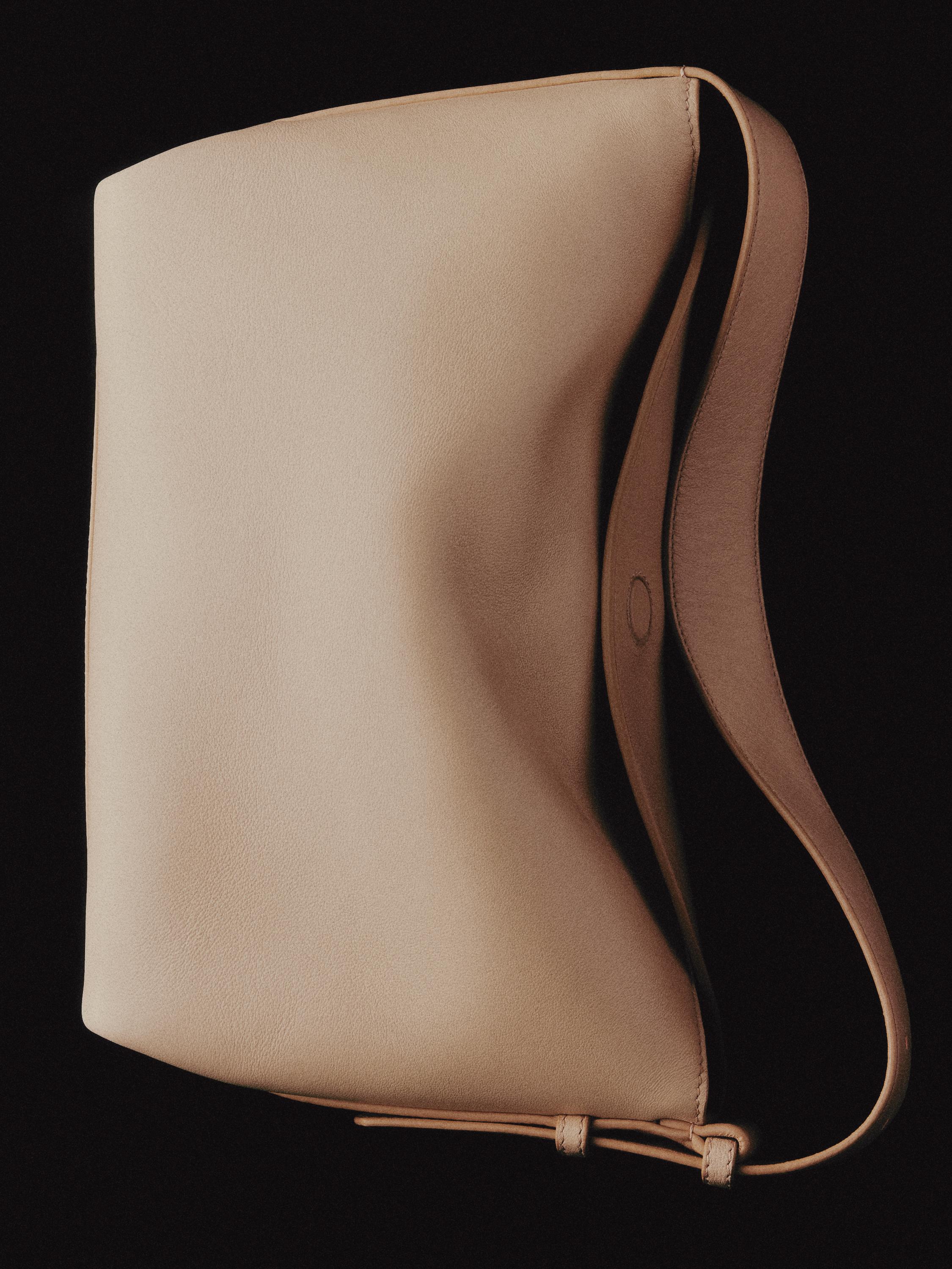 Small nappa leather shoulder bag — SAND