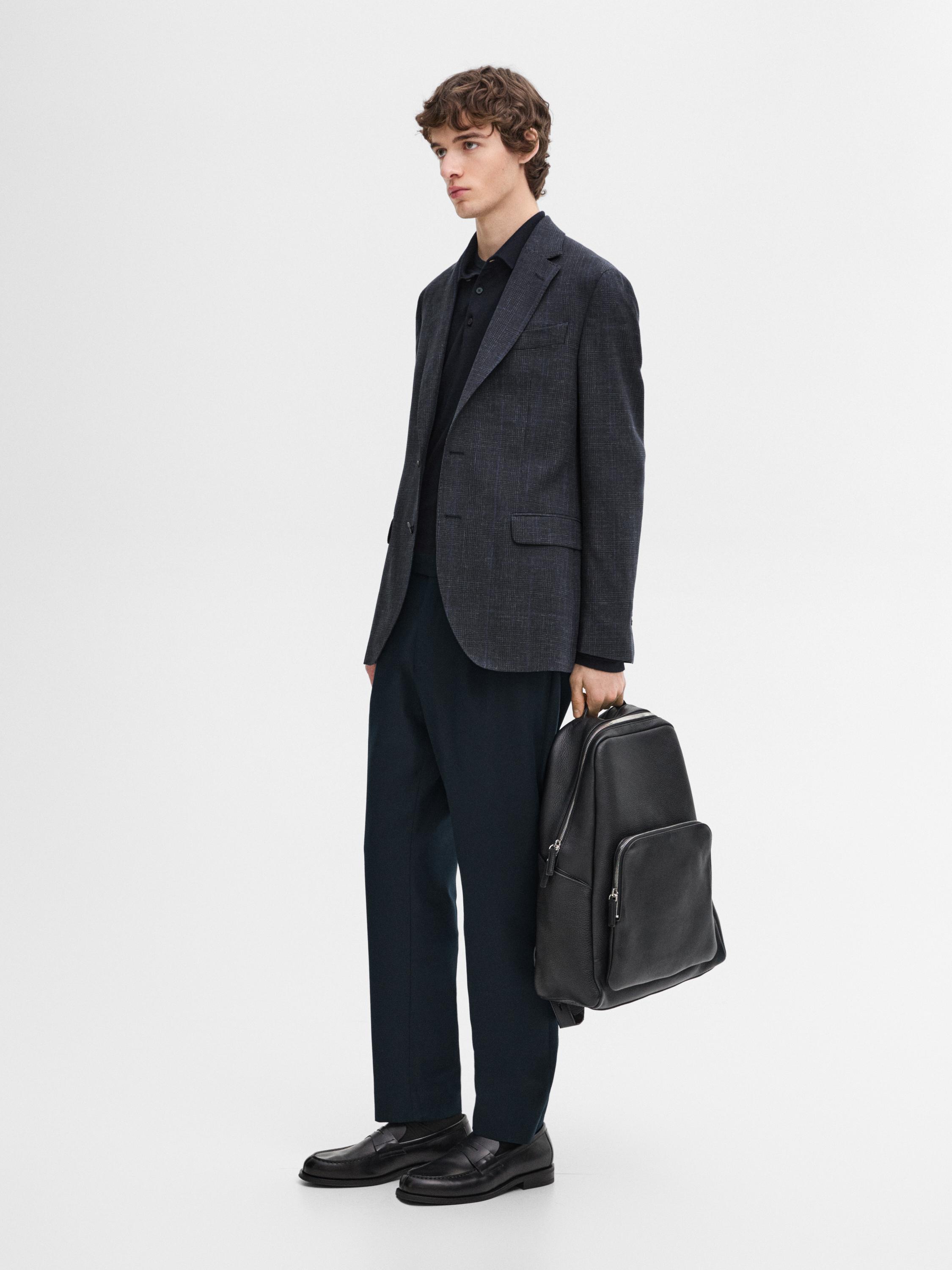 Cotton blend darted trousers