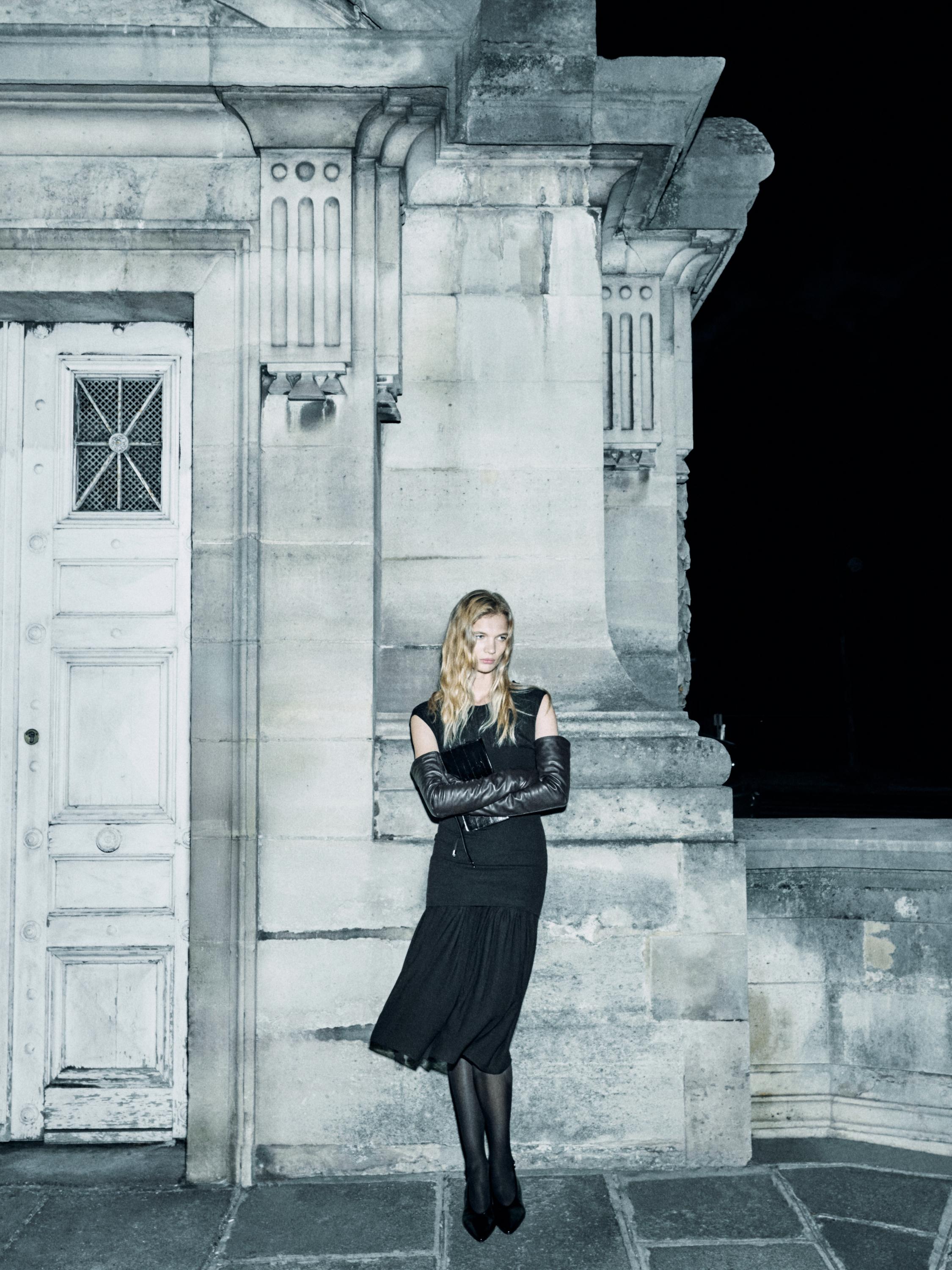 Contrast semi-sheer midi dress