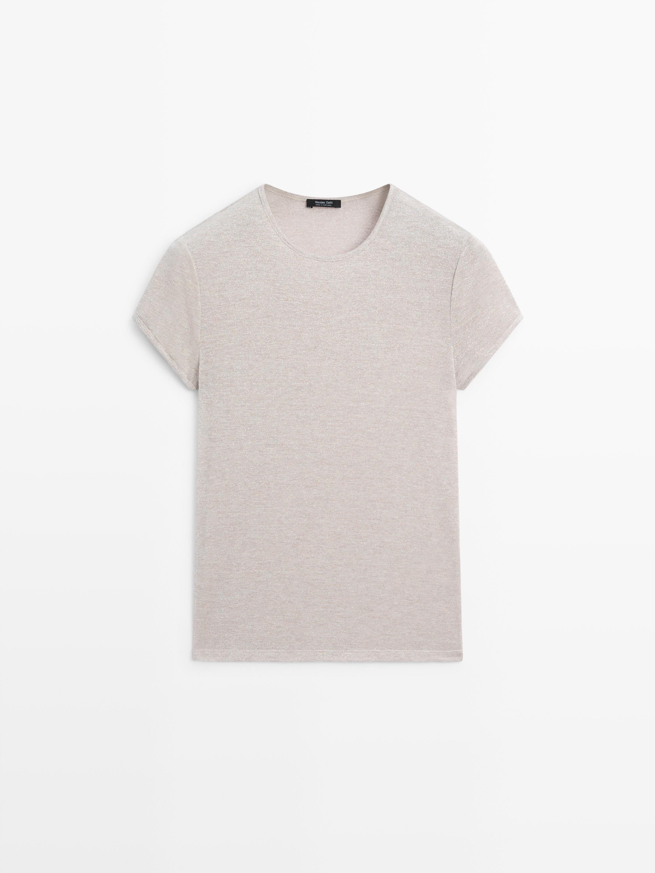 Short sleeve T-shirt with shimmery detail