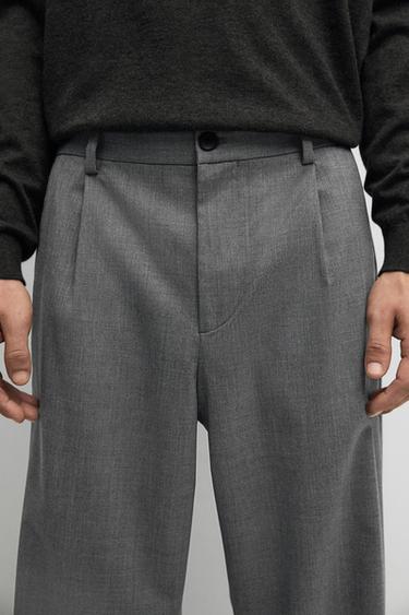 Wool blend cool wool darted pants — MEDIUM GREY 8