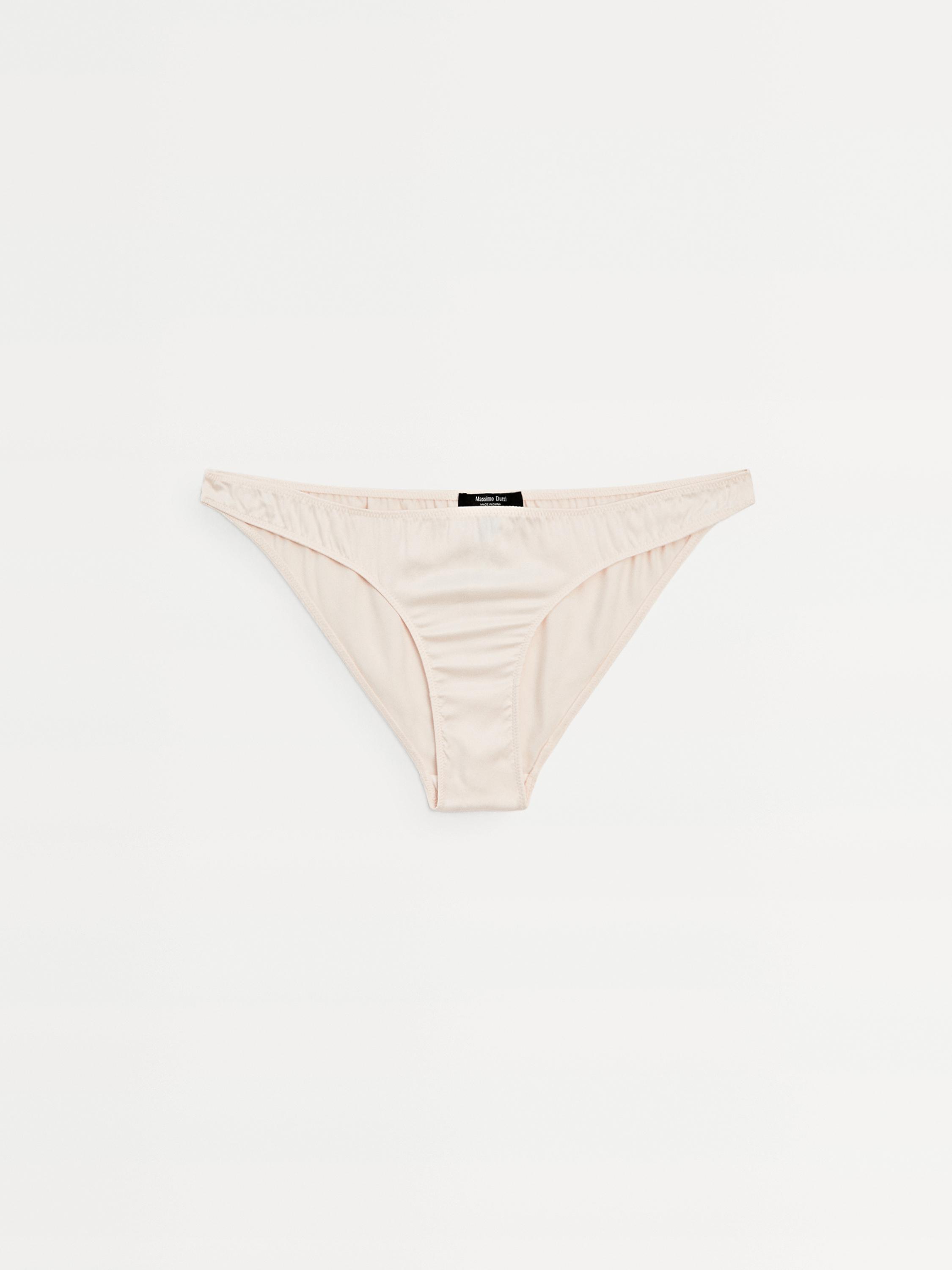 Satin silk blend briefs — CREAM