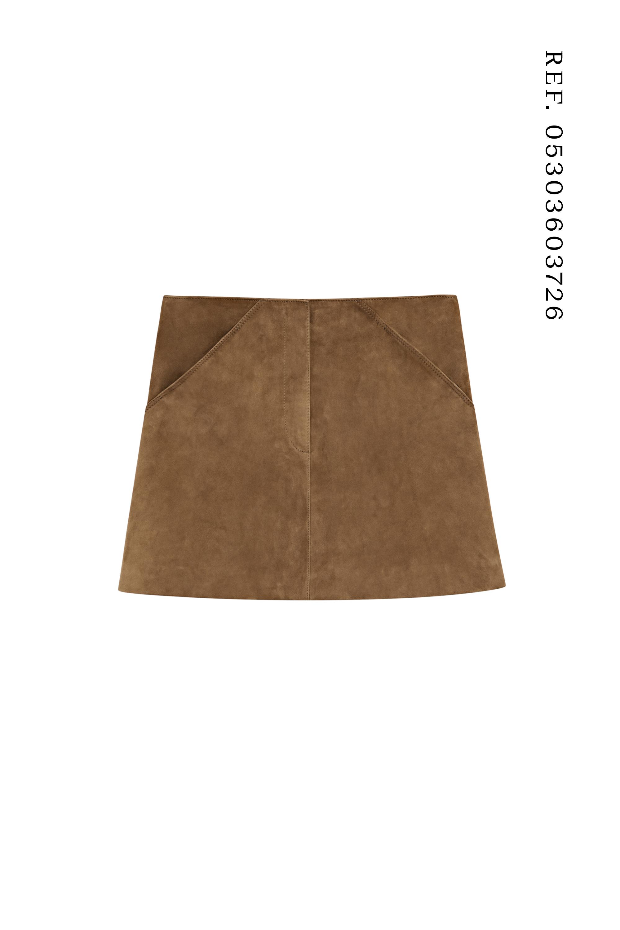 Suede leather mini skirt — Washed