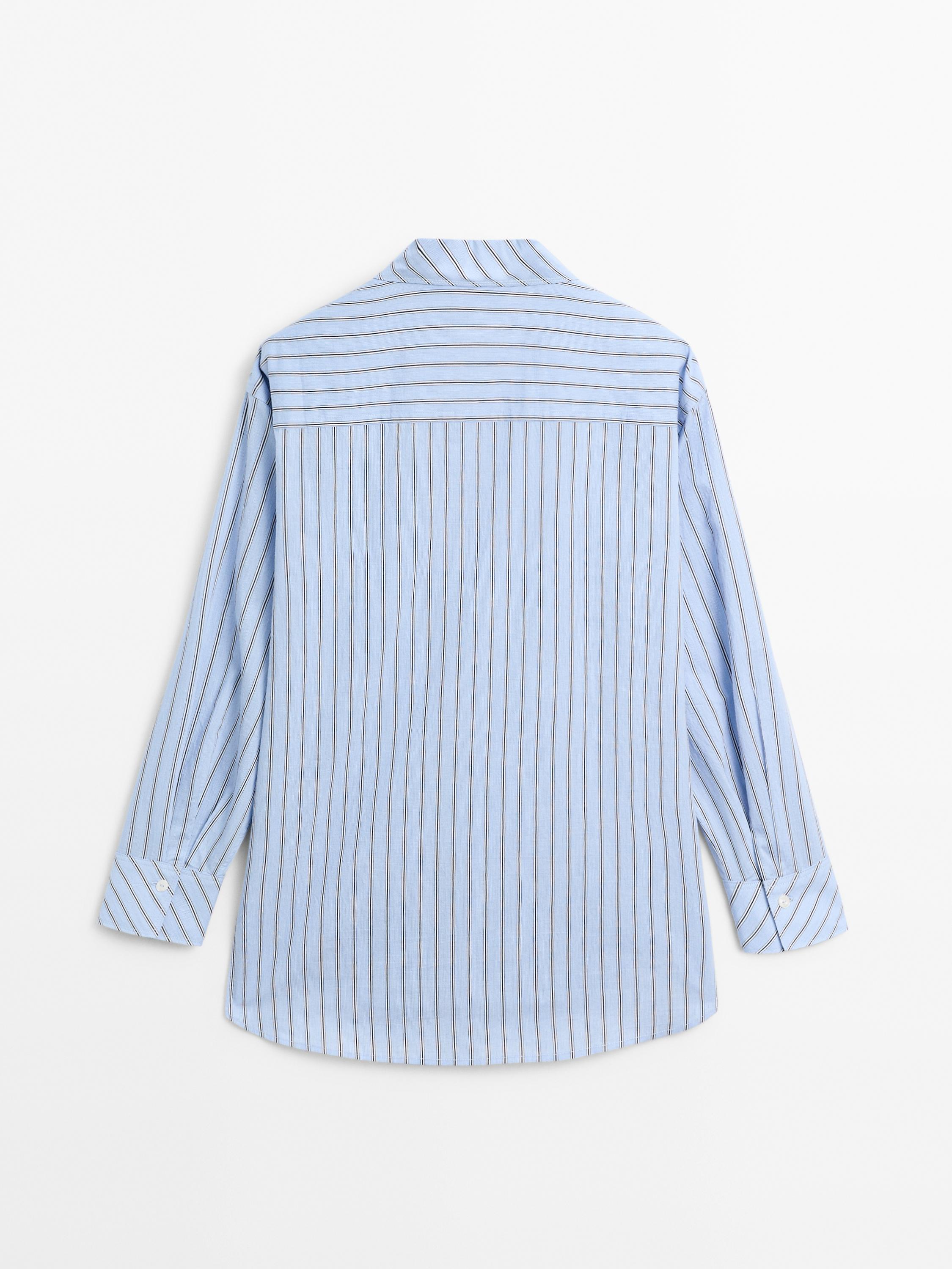 Striped cotton blend shirt