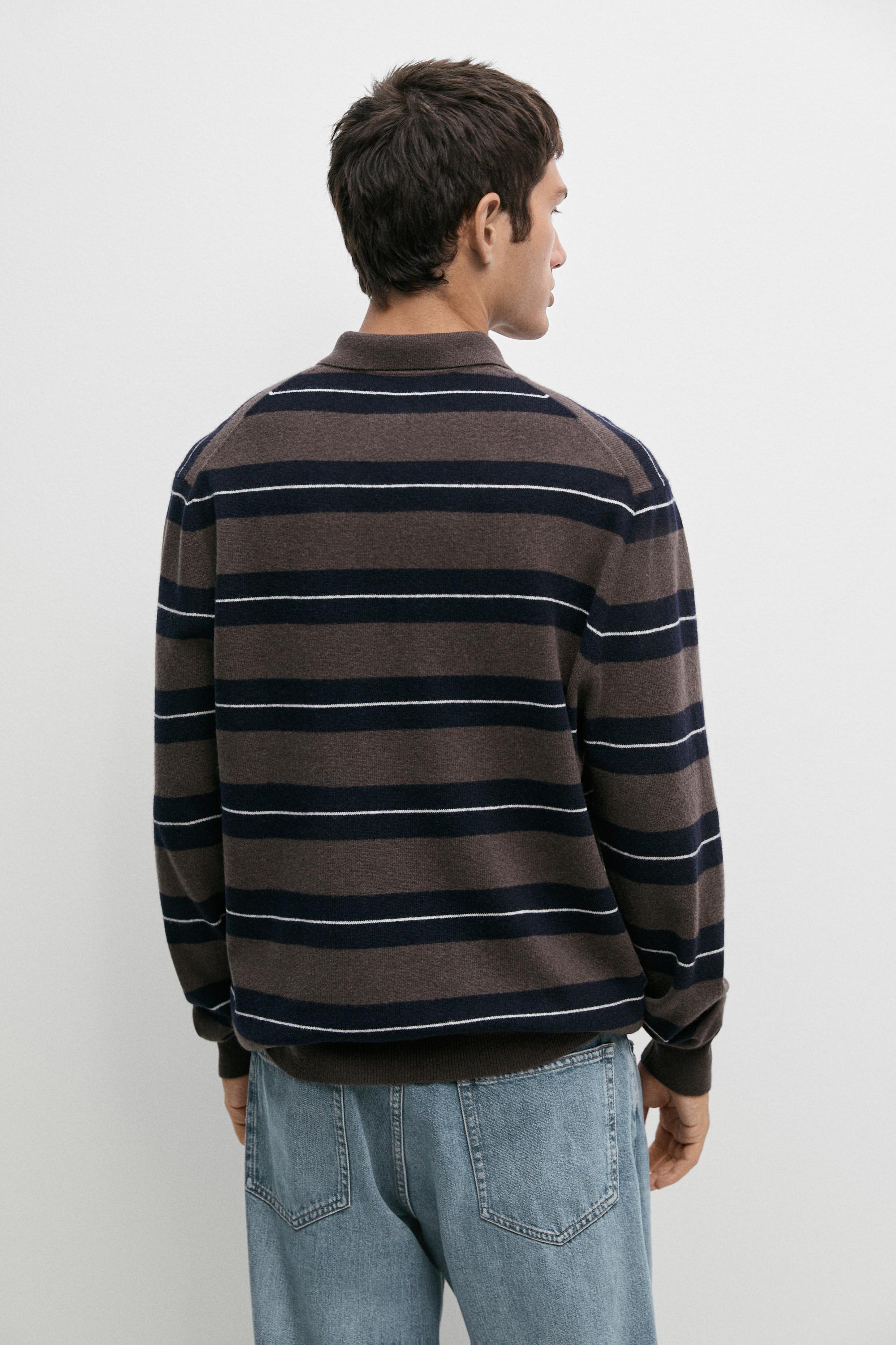 Striped knit polo sweater - thumbnail 5