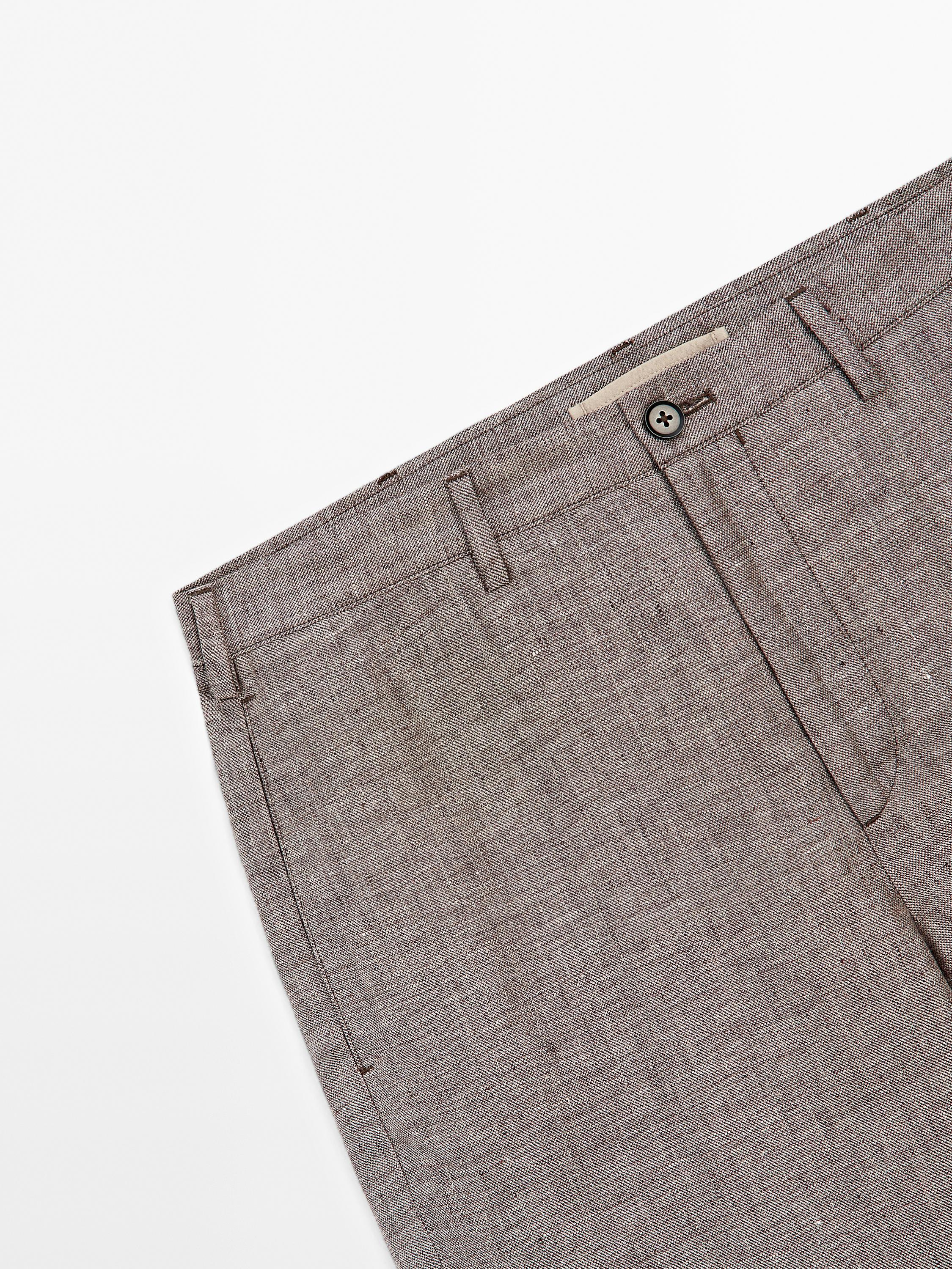 100% linen Bermuda shorts