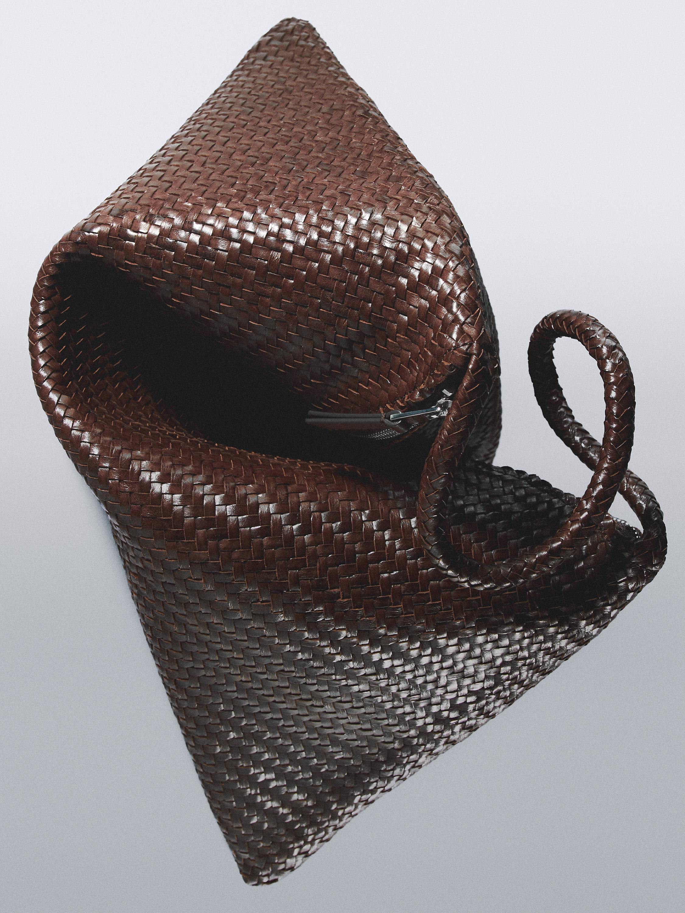 Bolso hombro pequeño piel trenzada