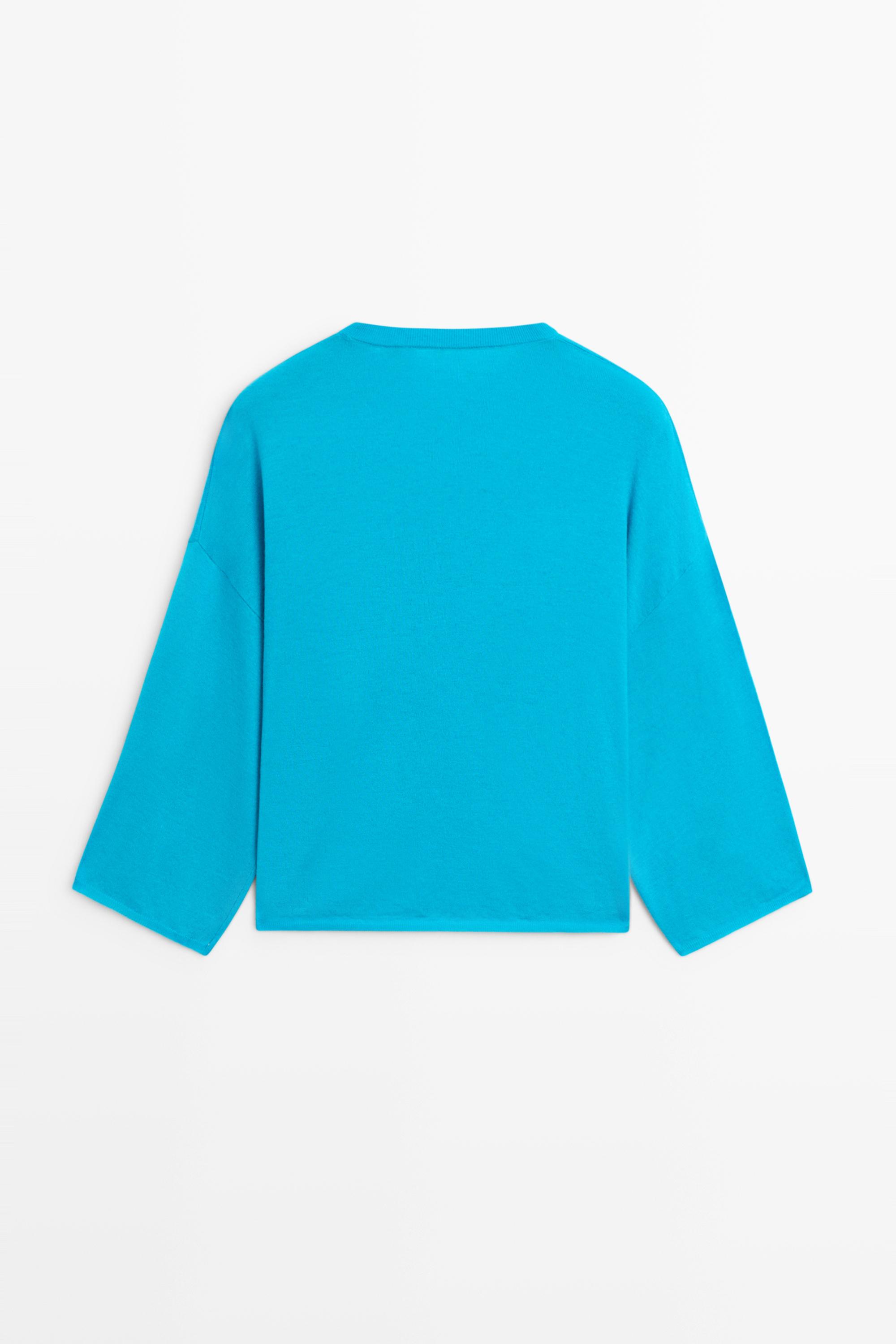 Wool blend round neck sweater