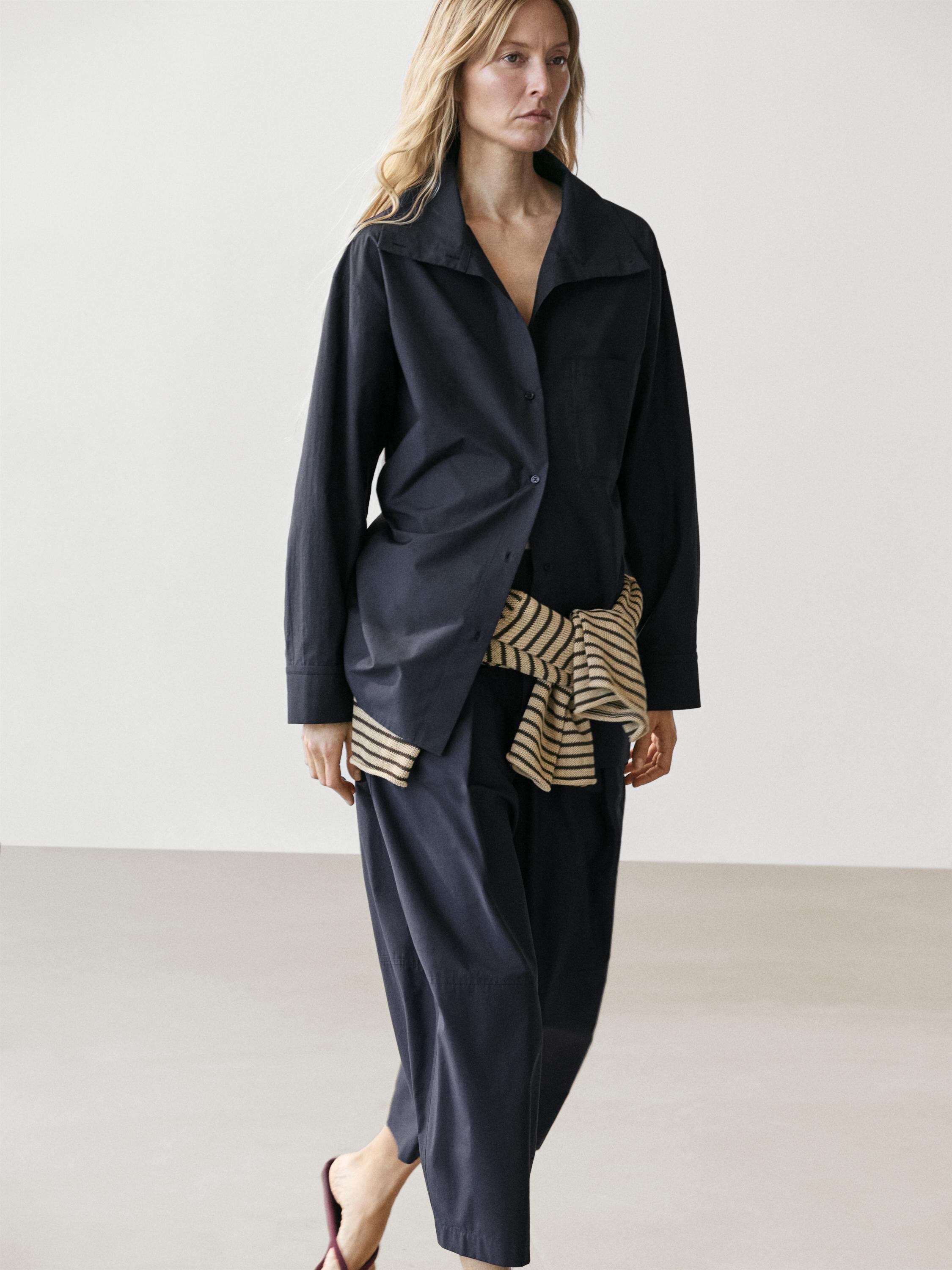 Cotton blend overshirt with pocket