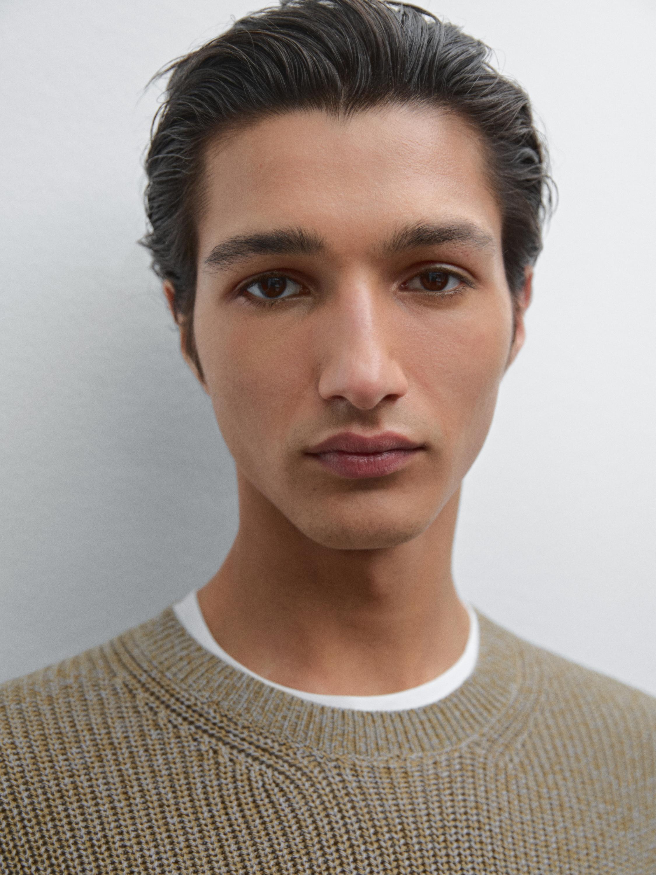100% cotton ribbed knit sweater