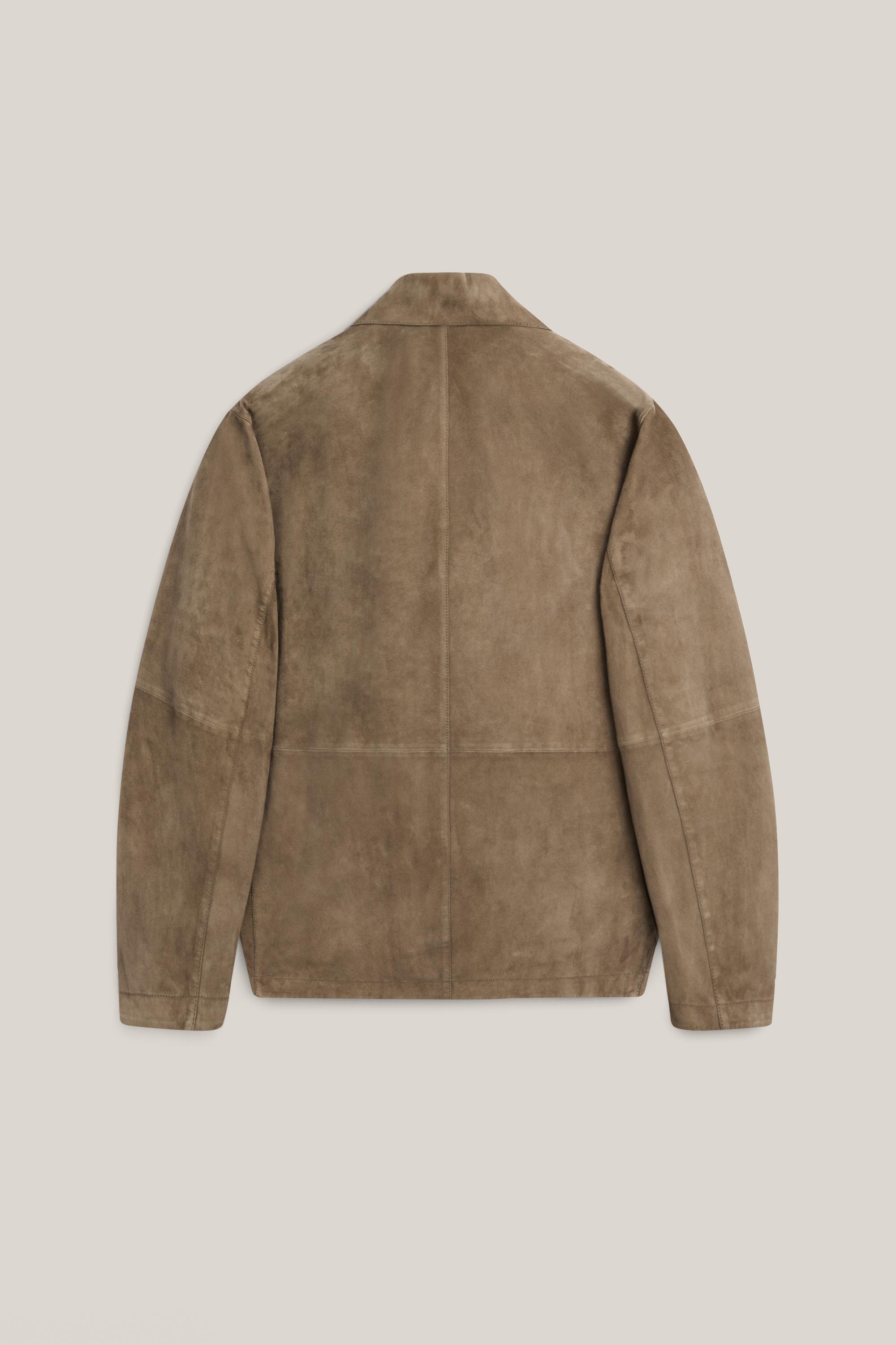 Suede leather overshirt with pockets - LIMITED EDITION — PALE GREEN