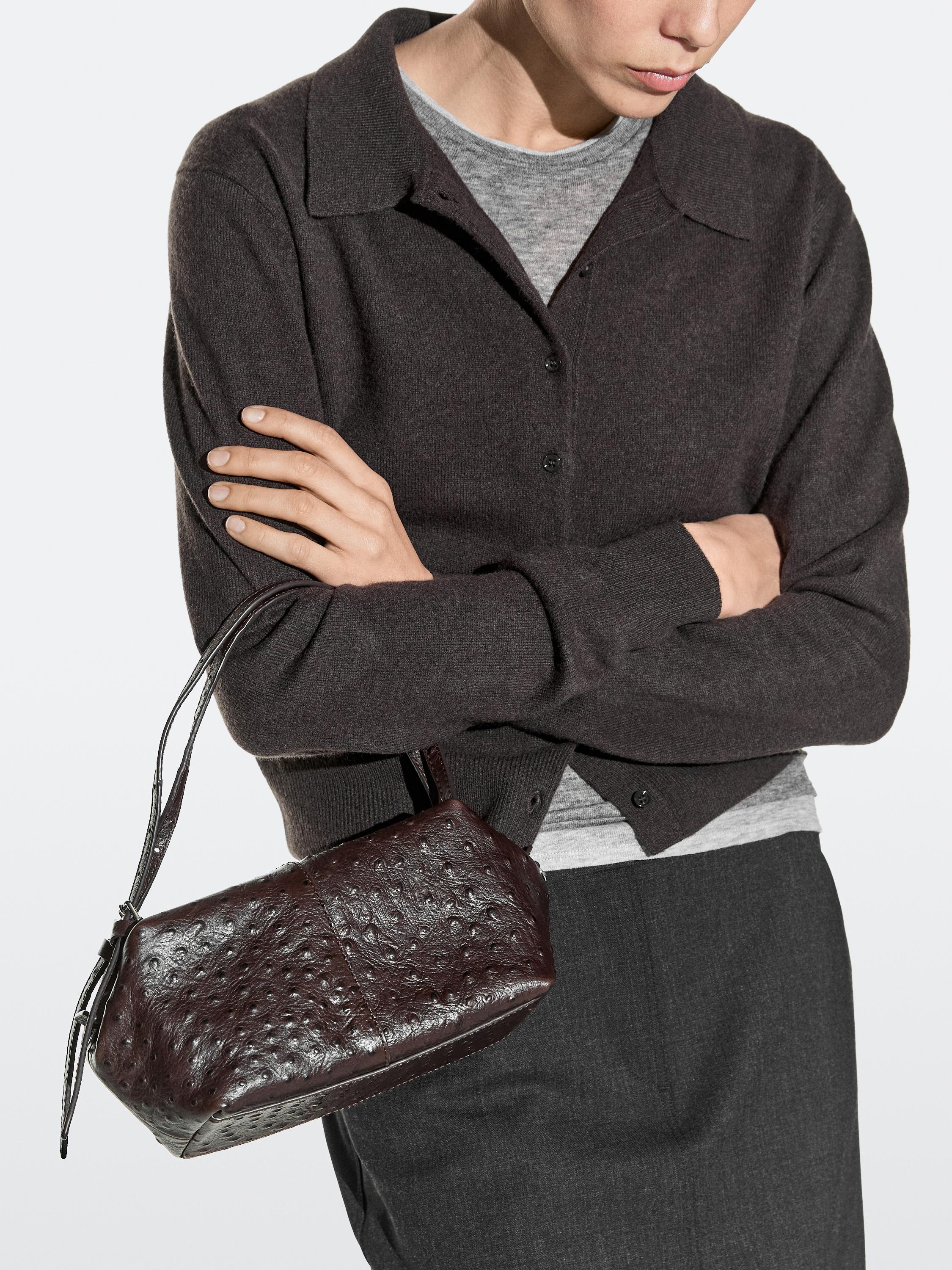 Teksturēta ādas mini maisveida soma