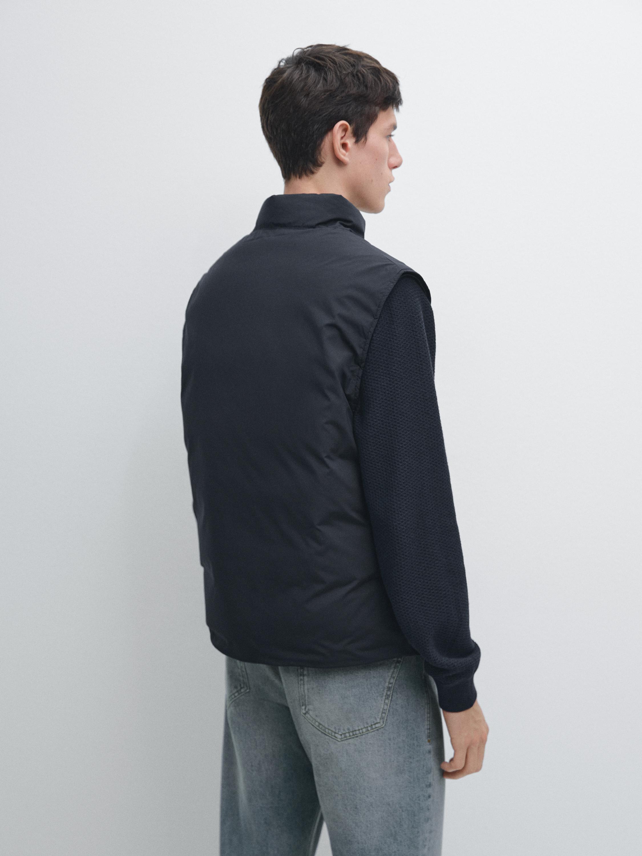 Water-repellent extra lightweight puffer gilet — NAVY BLUE