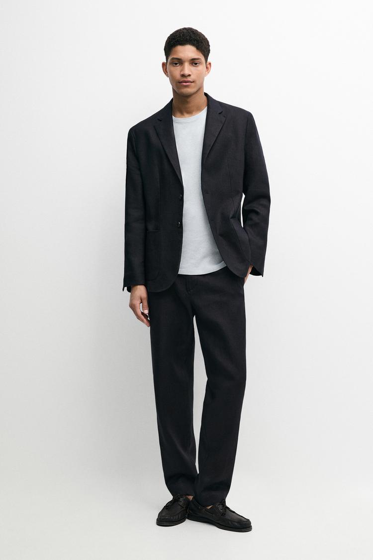 Linen suit trousers — DEEP BLUE