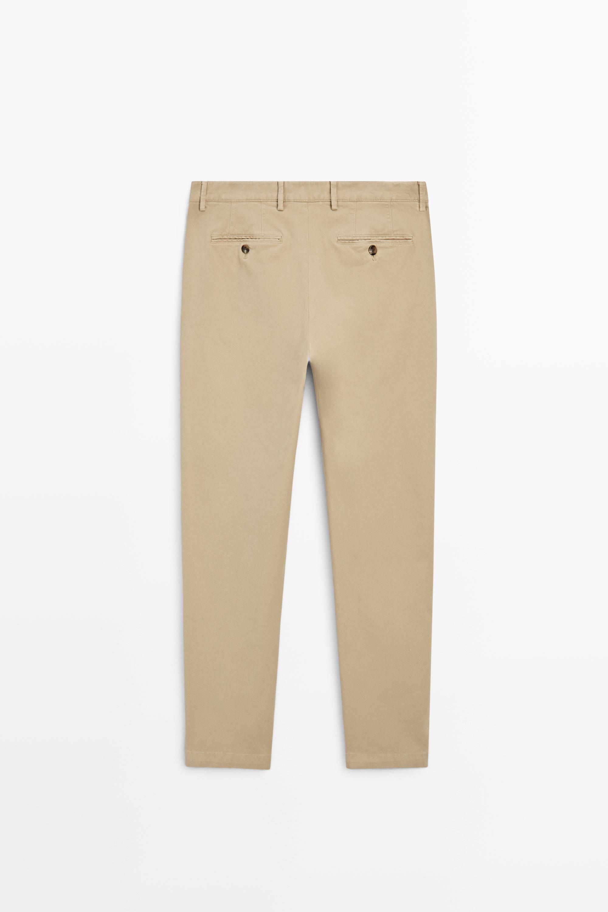 Slim-fit micro-textured trousers — OCHRE