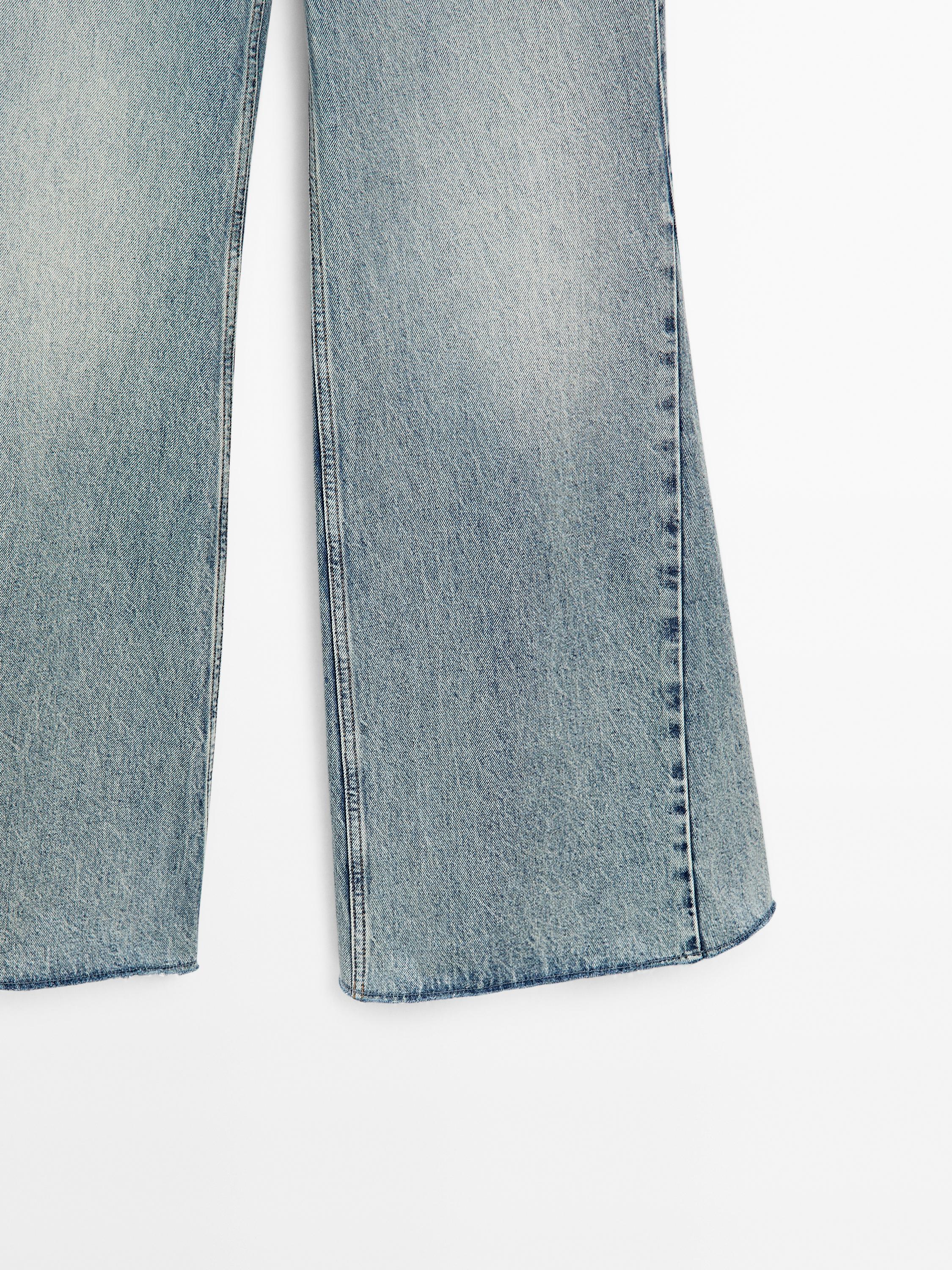 High-waist flared cotton jeans
