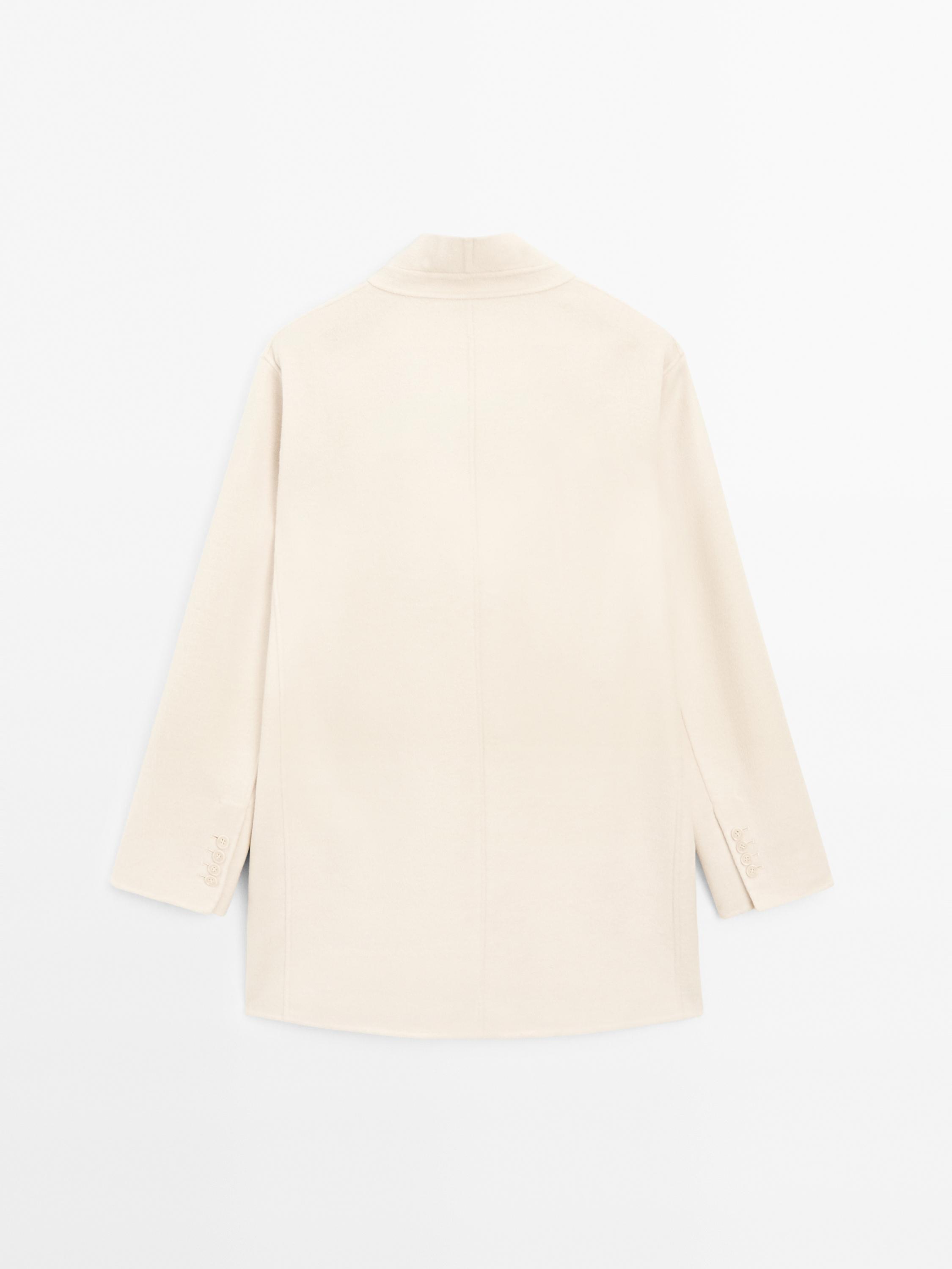 Wool blend high neck coat