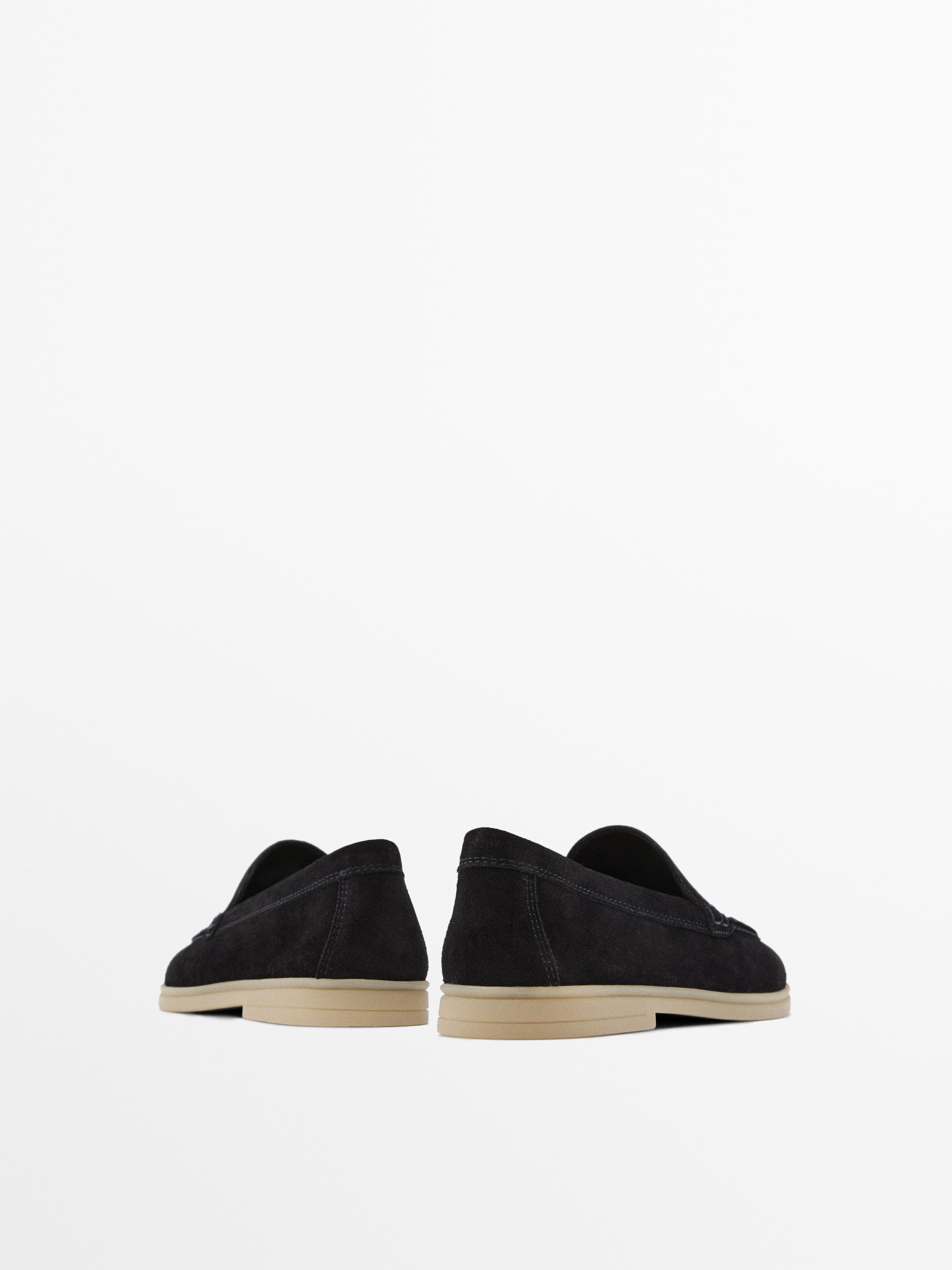 Split leather loafers
