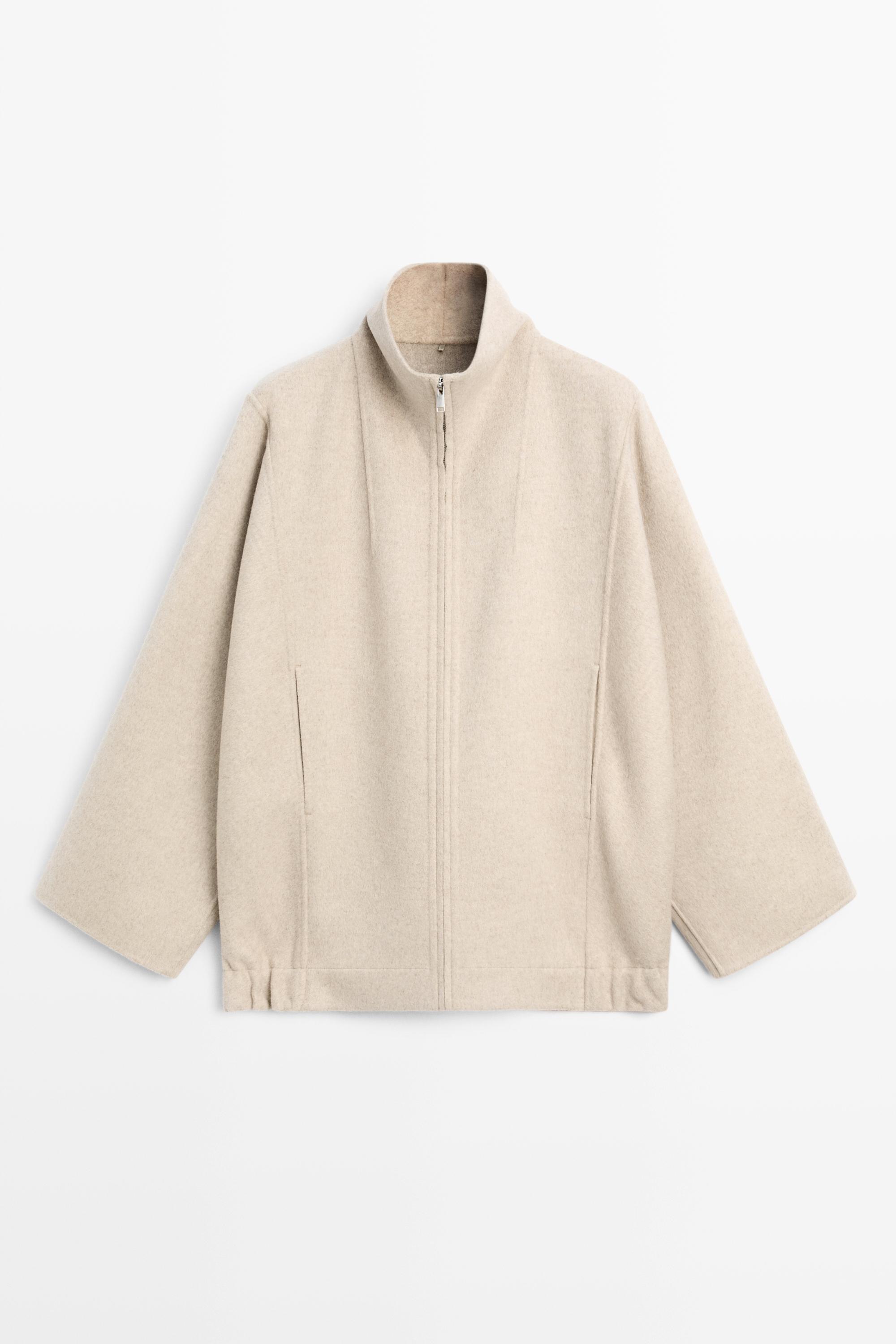 Massimo Dutti Yün karışımlı bomber ceket görsel 5