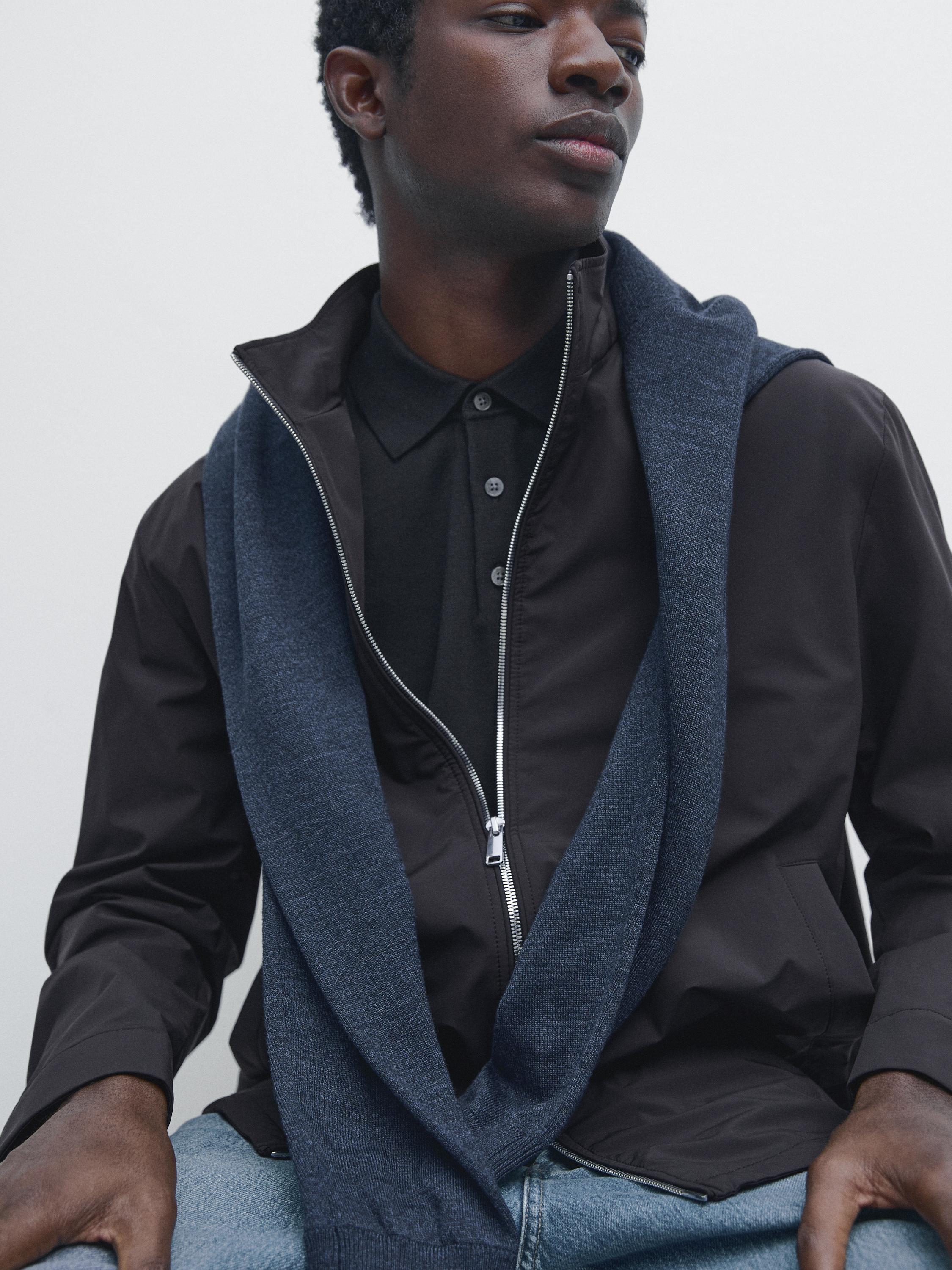 Two-way stretch fabric jacket — DARK NAVY