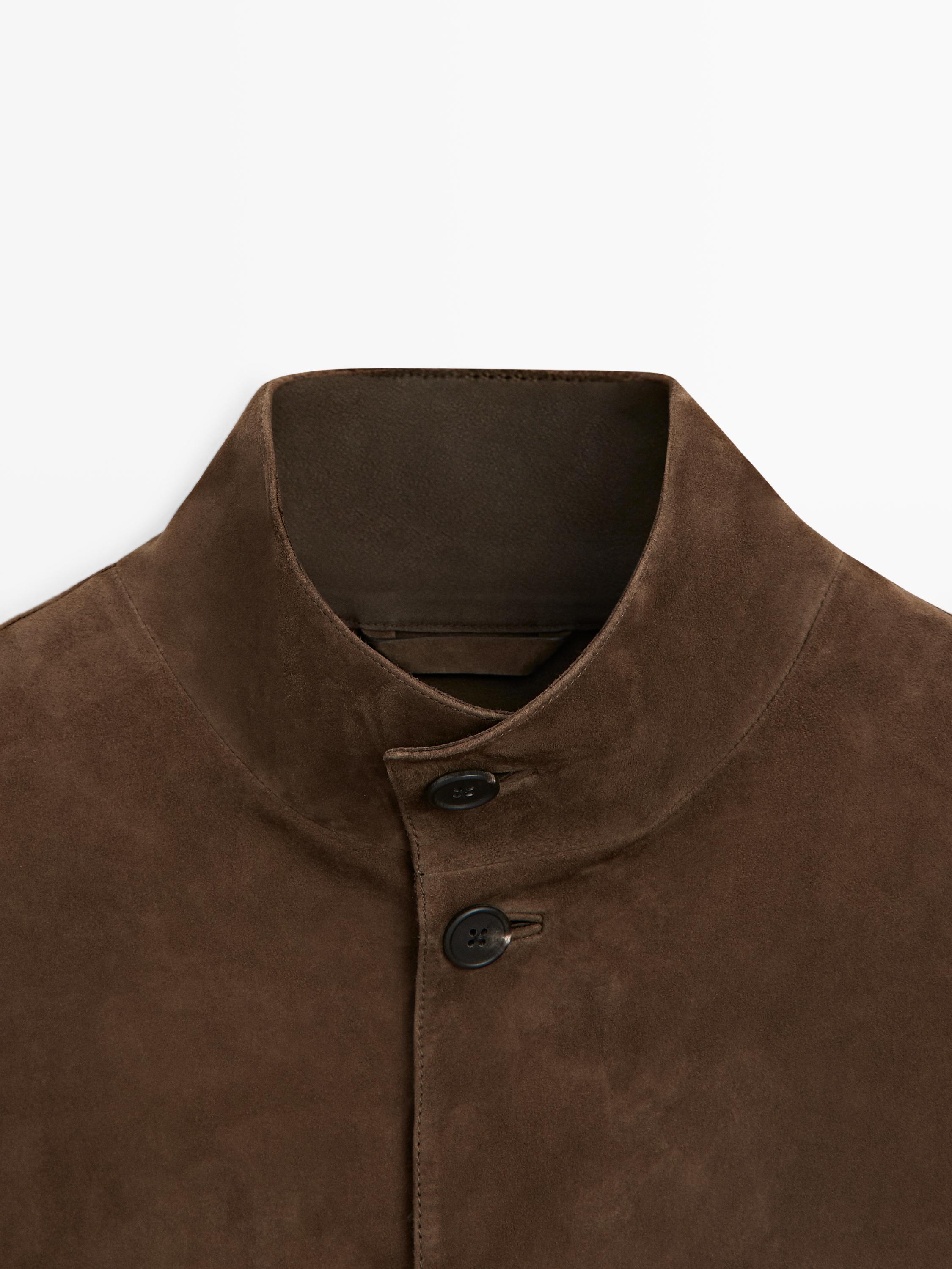 Suede leather jacket — Tobacco brown