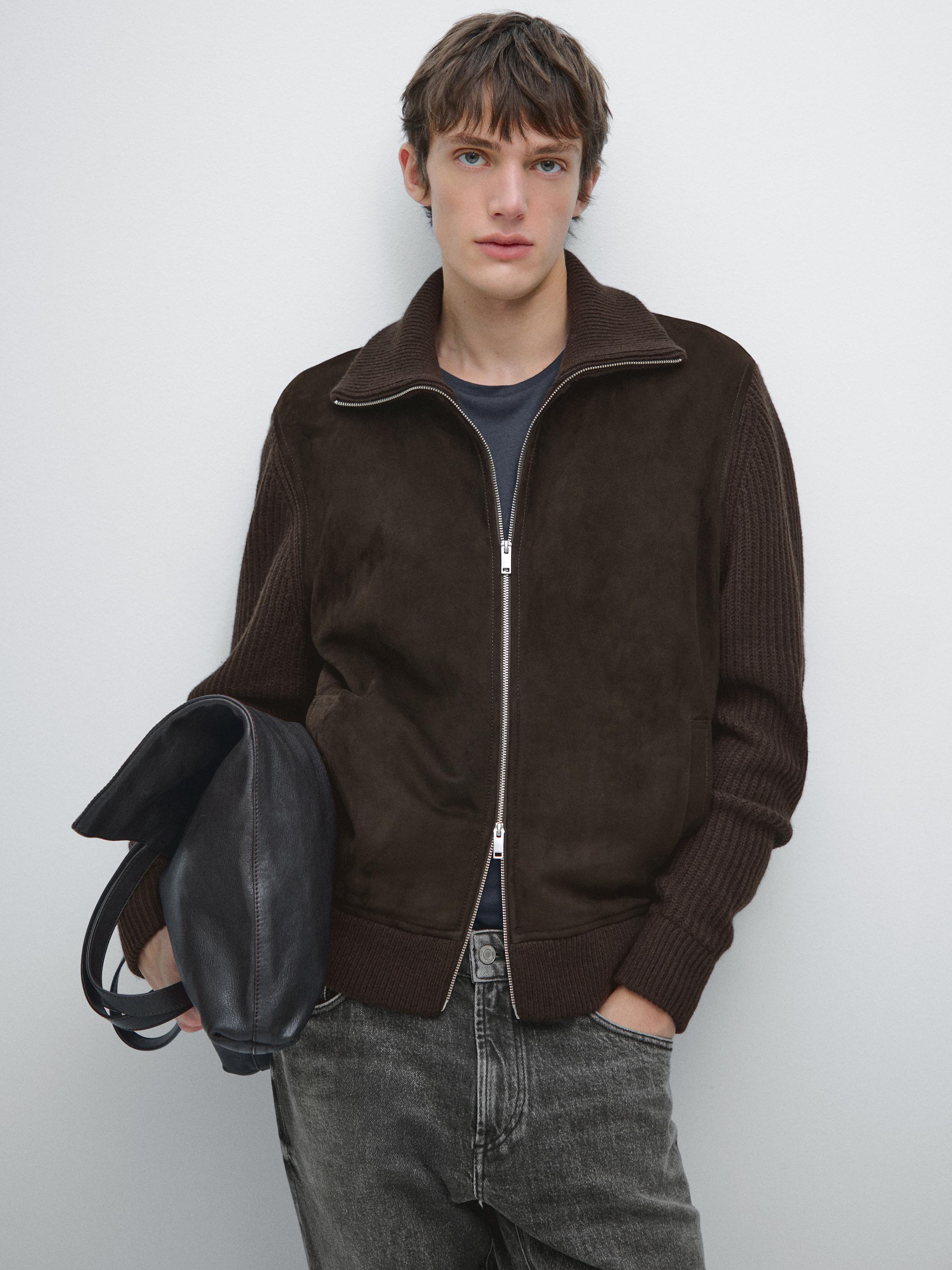 Jaket leher tinggi kontras