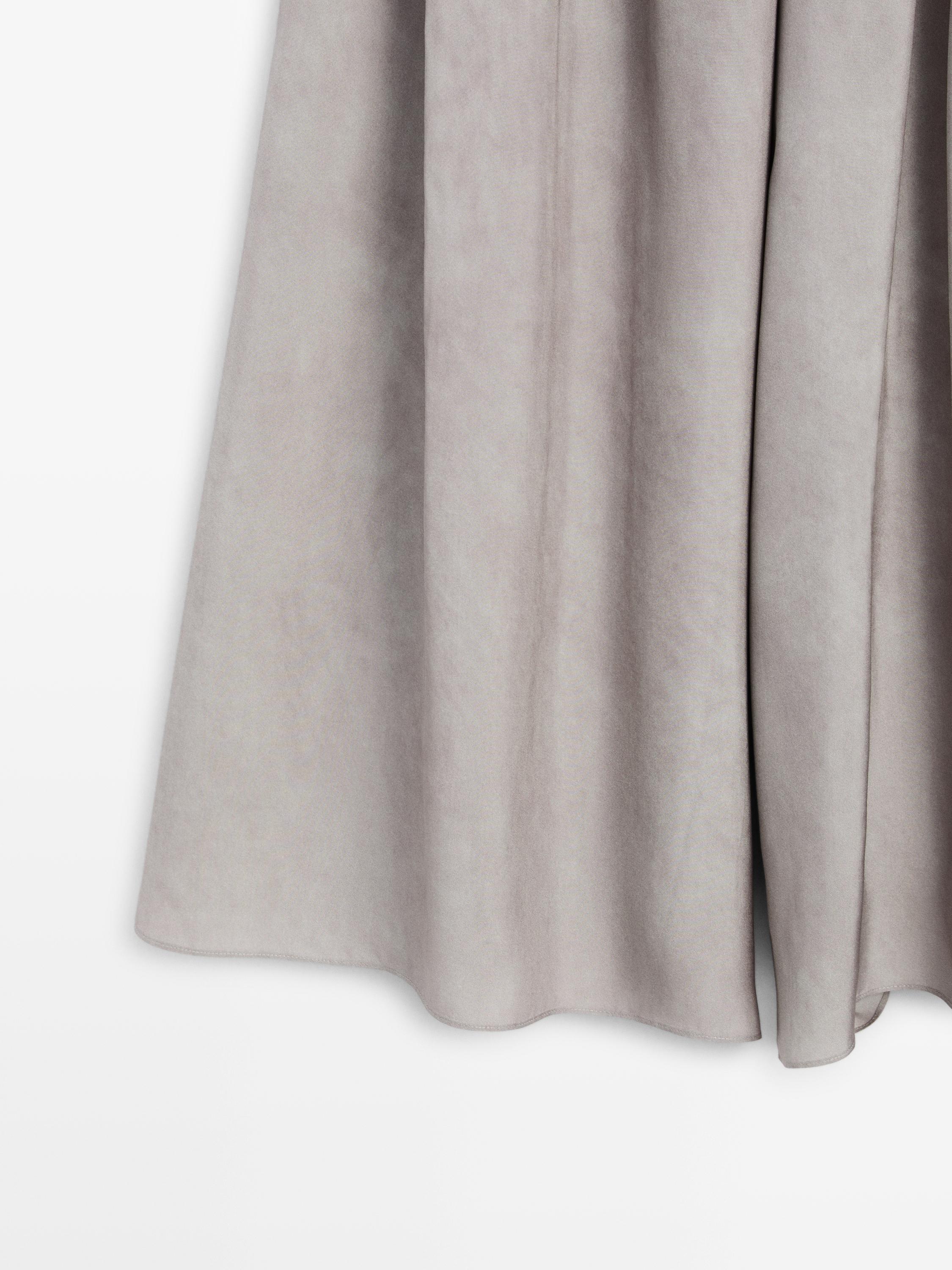 Flowing wide-leg trousers with darts — GREY