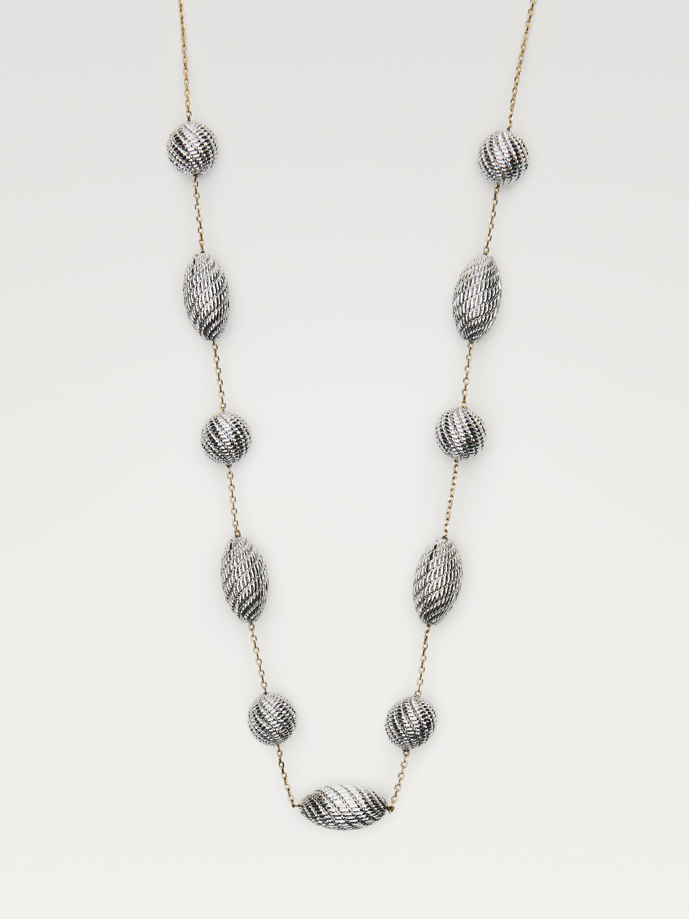 橢圓紋理吊墜項鍊