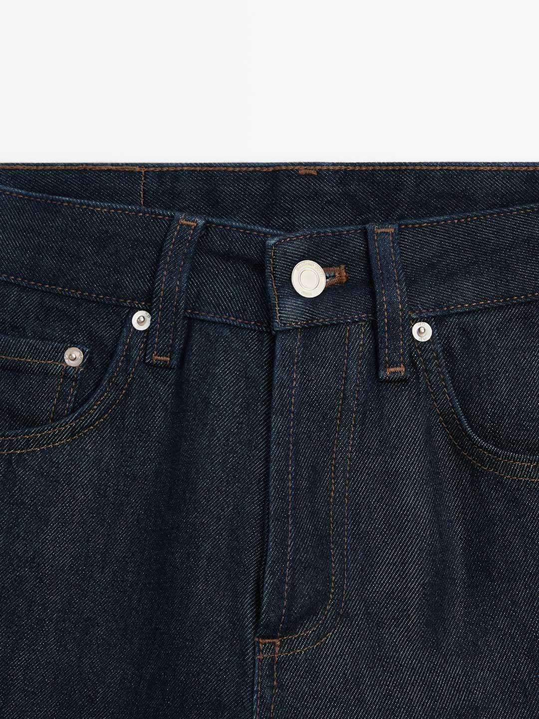 Mid-rise wide-leg full length jeans