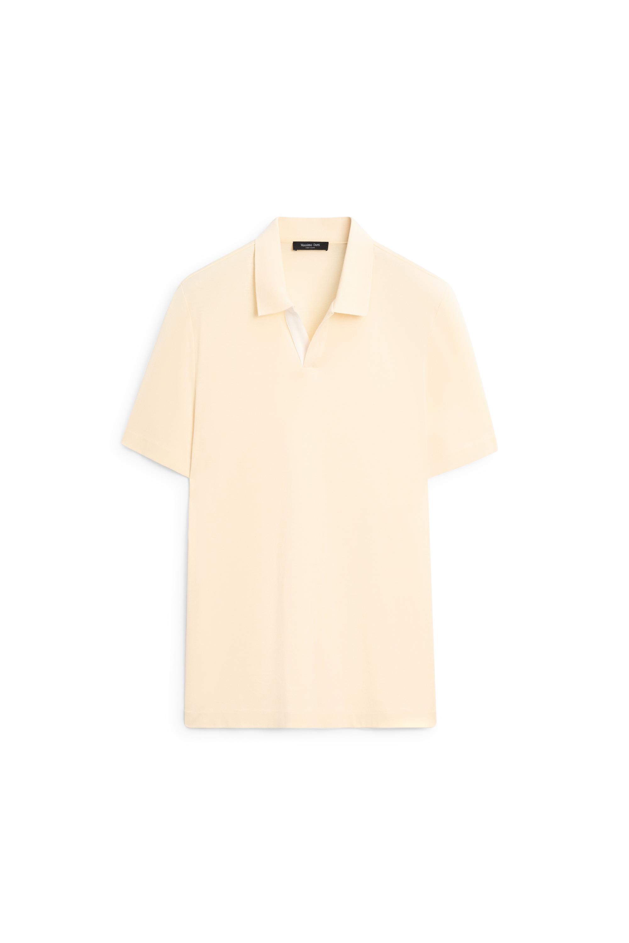 Short sleeve V-neck polo shirt — YELLOW