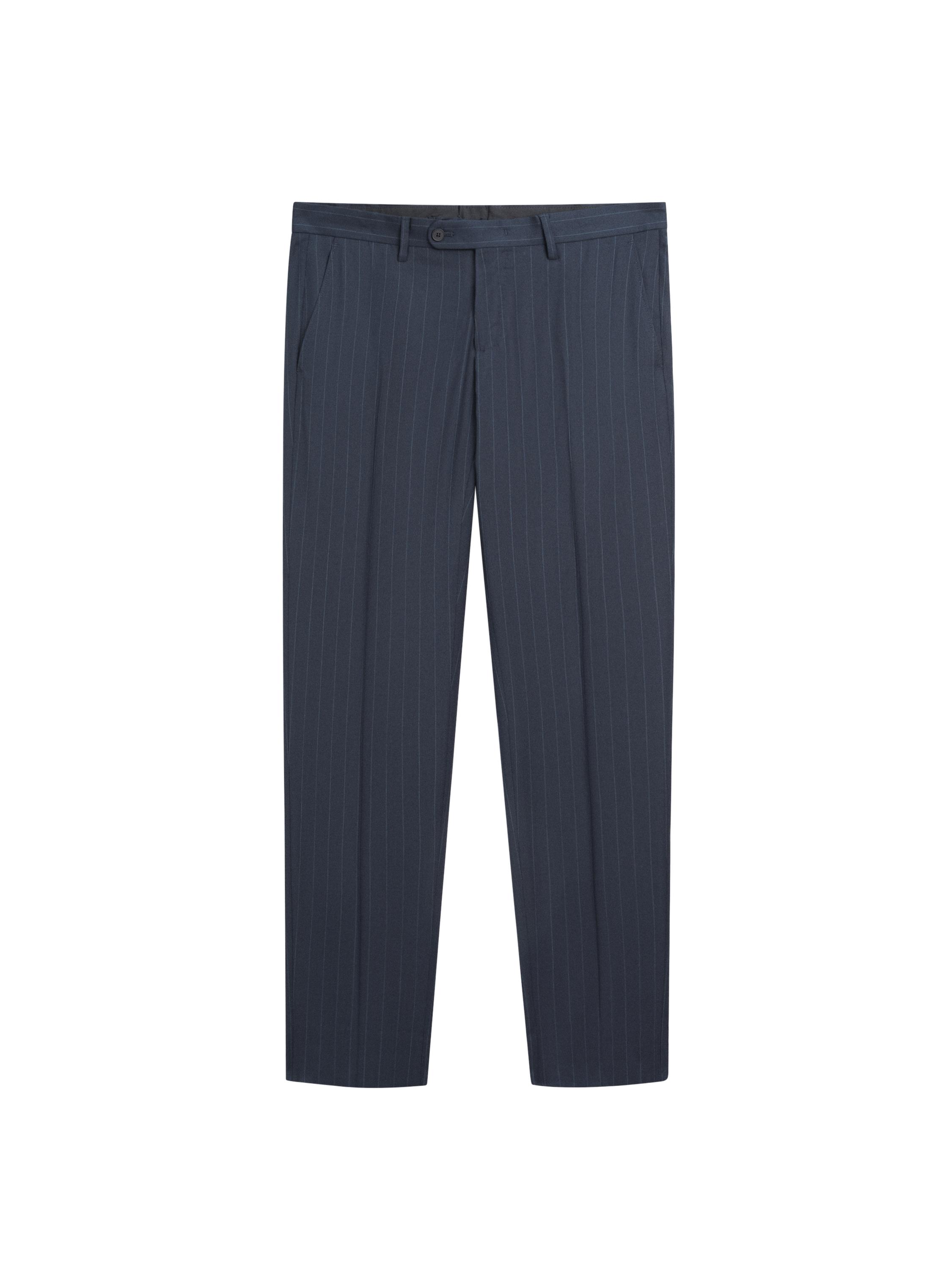 Pinstriped suit pants — NAVY BLUE