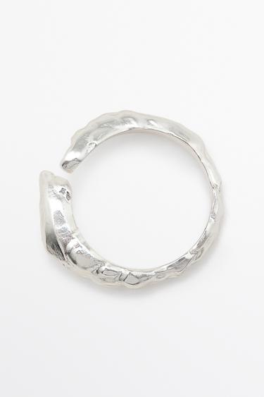 Textured open ring — SILVER 2