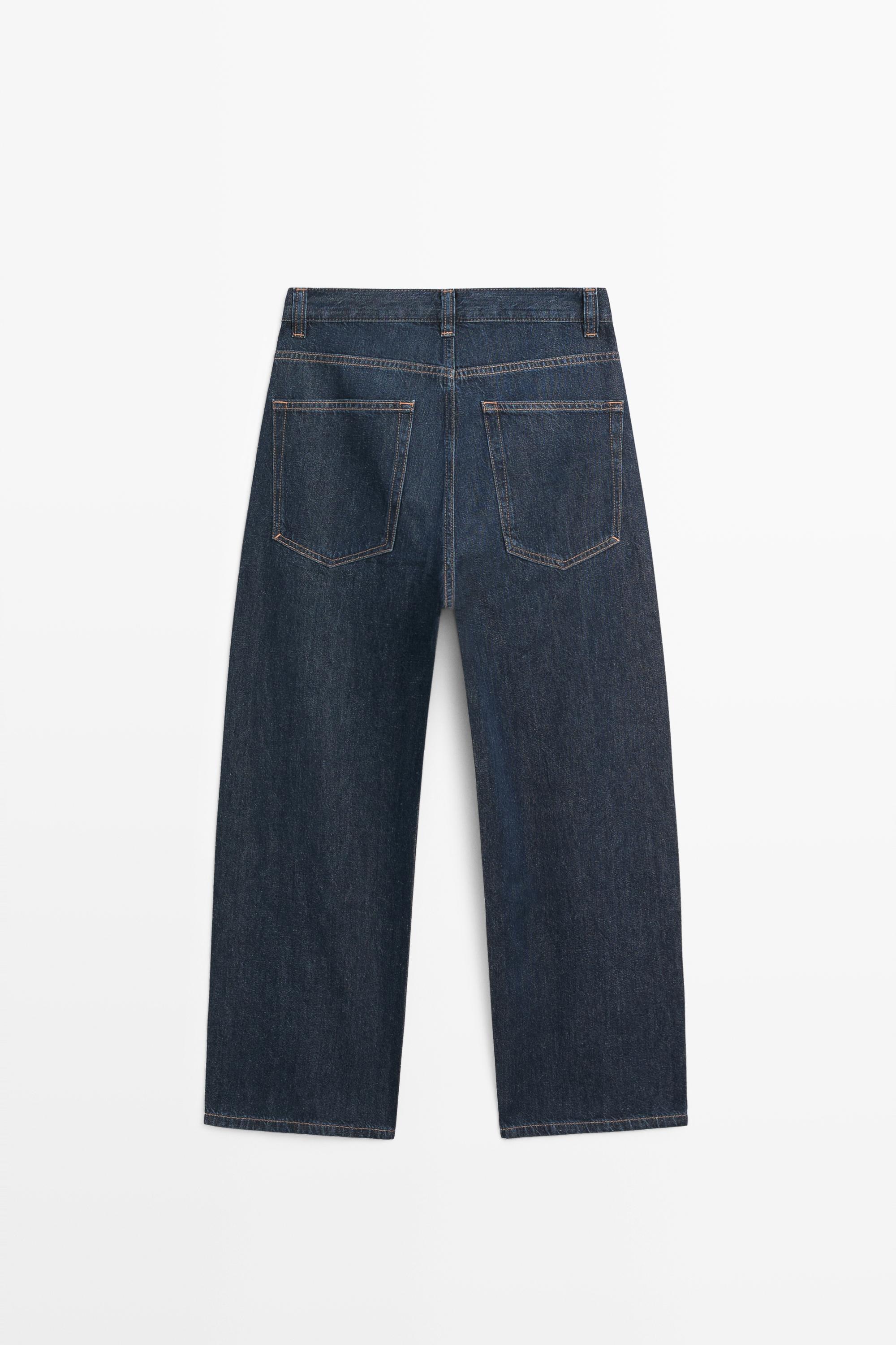 Mid-rise wide-leg cropped jeans — DARK BLUE