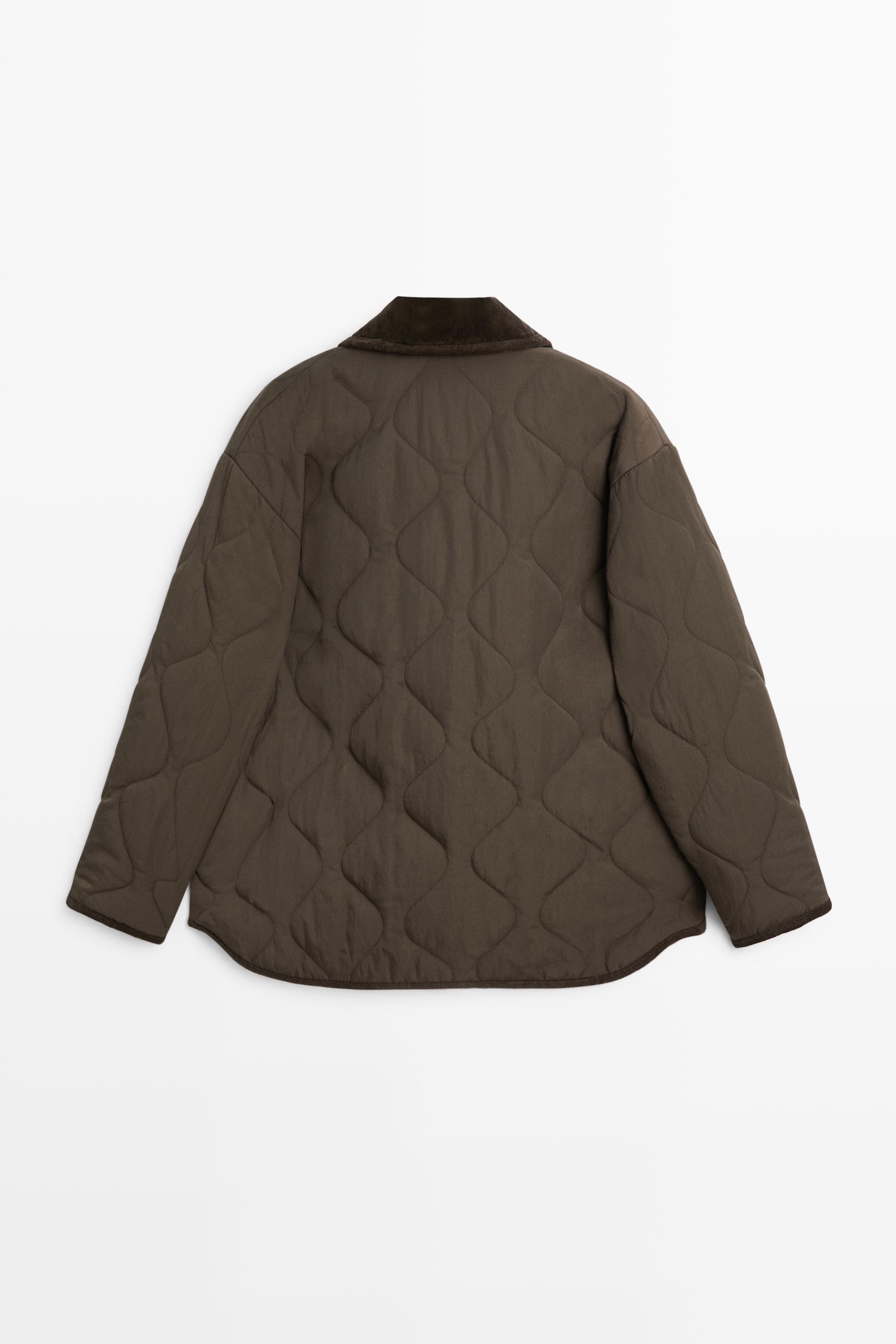Jacket with wavy stitching detail — BROWN