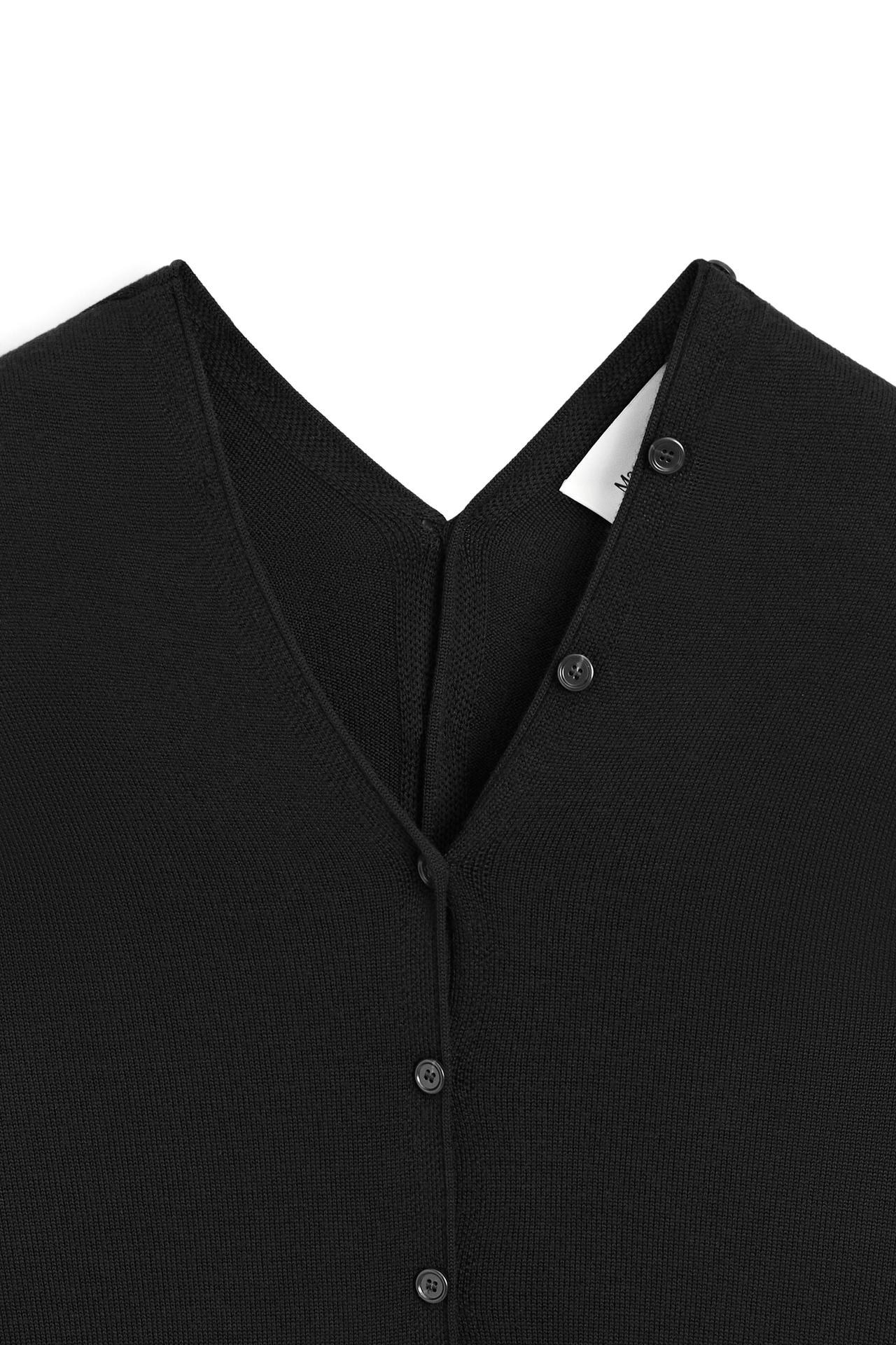 100% wool knit cardigan with button detail - LIMITED EDITION — BLACK