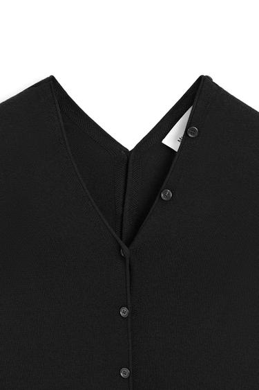 100% wool knit cardigan with button detail - LIMITED EDITION — BLACK 9