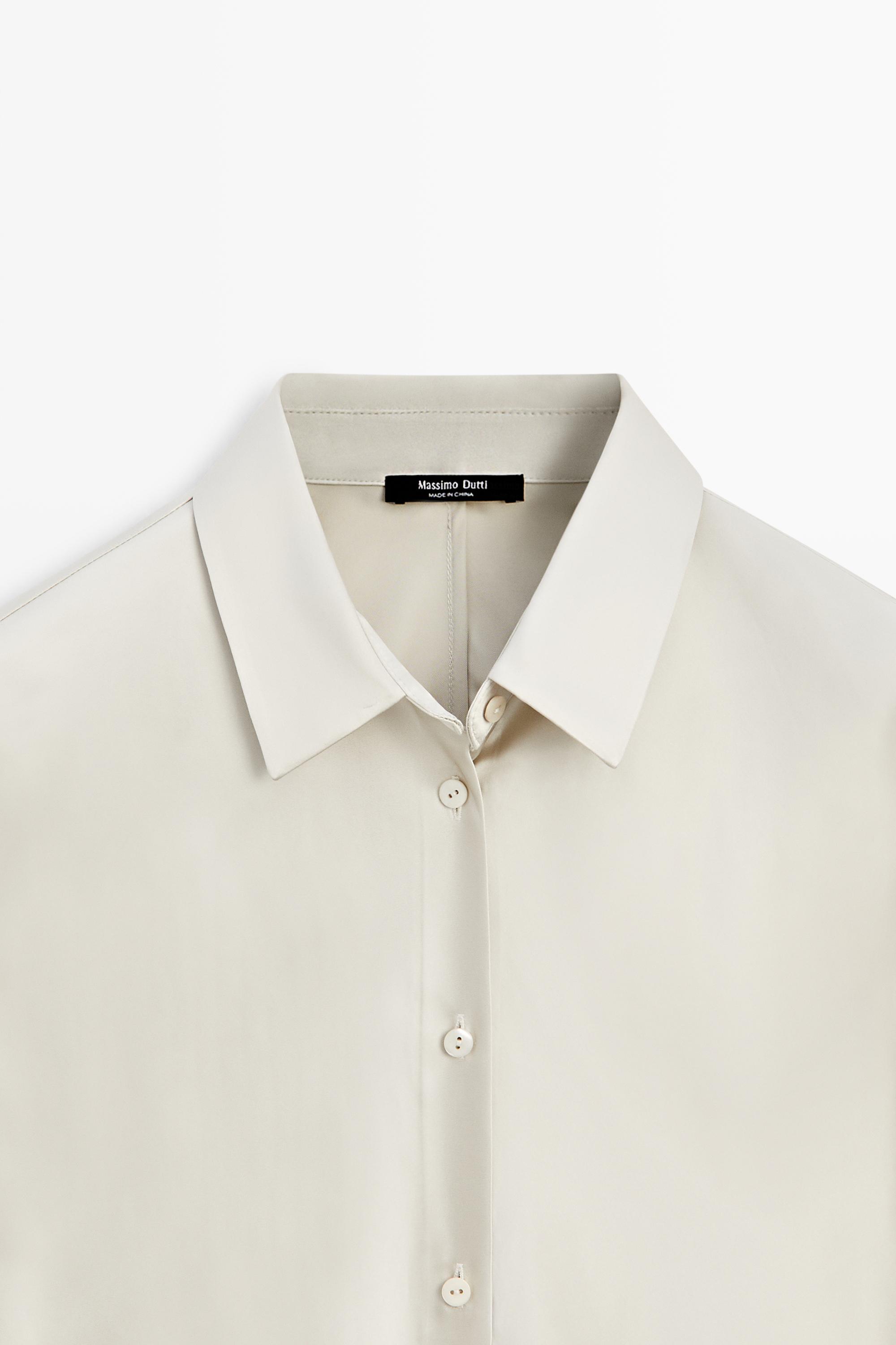 Flowing satin shirt — SILVER